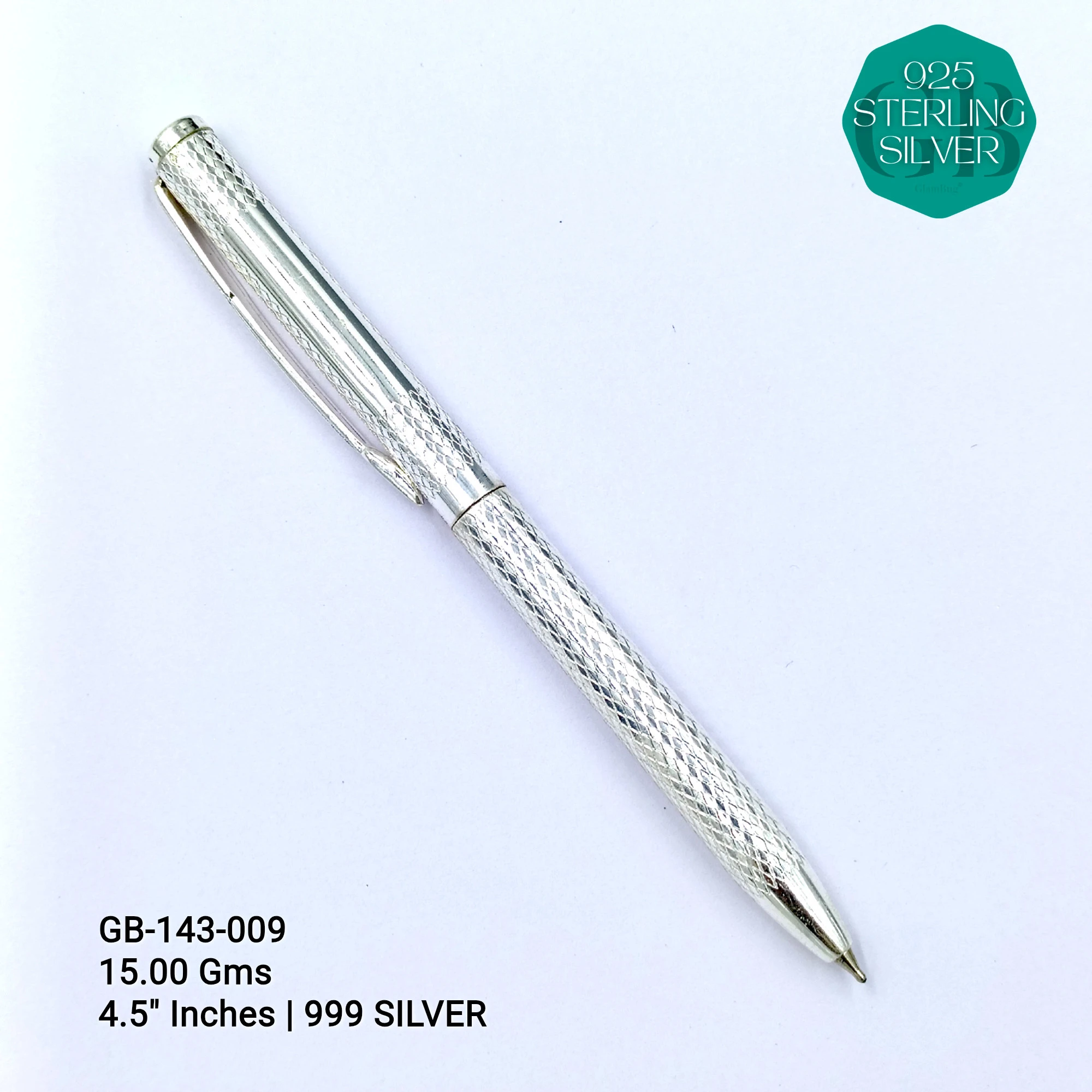 BANGKOK PENS - Premium 925 Silver Jewellery - SKU: GB-143-009 - Hyderabad Silver Importers