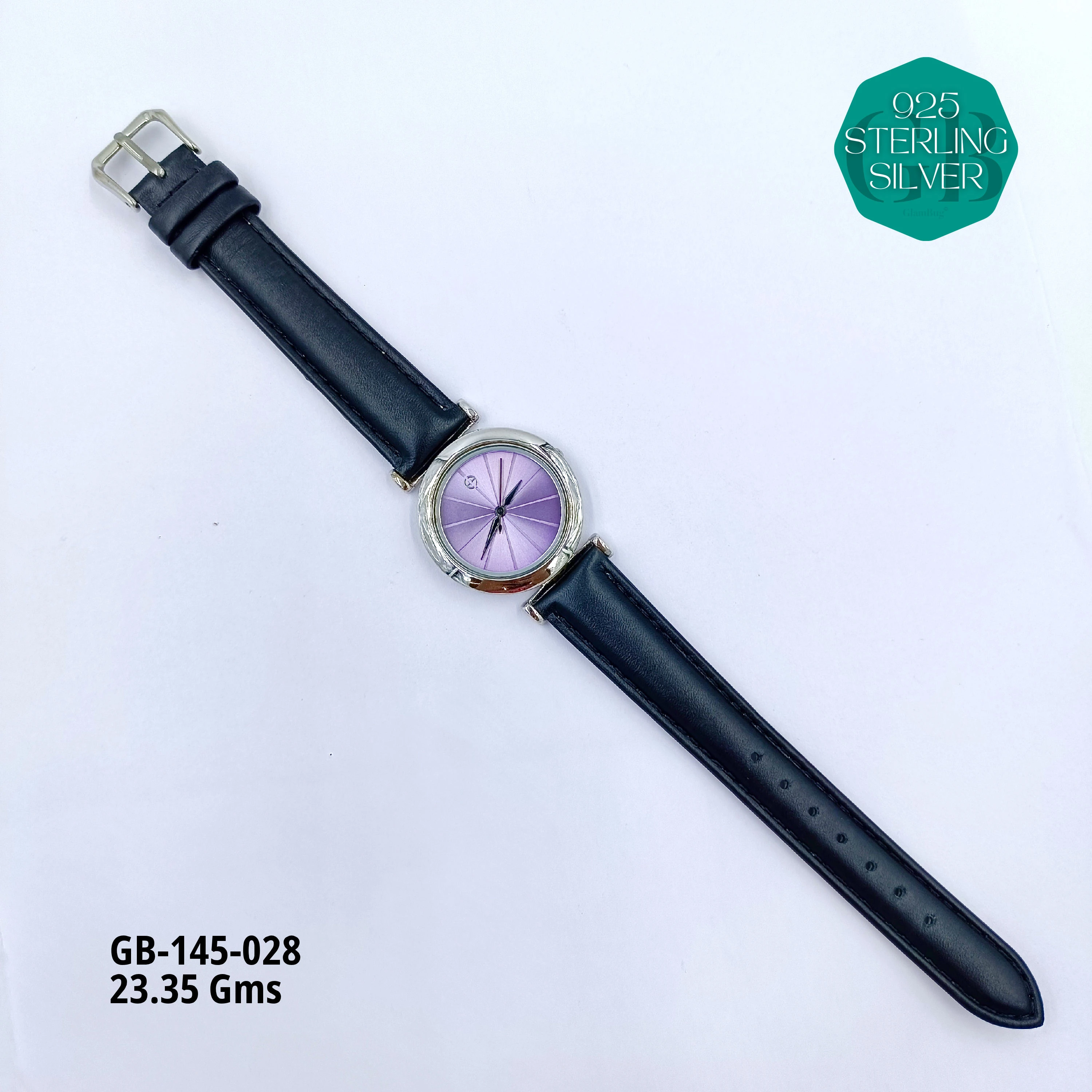 LEATHER BELT WATCHES - Premium 925 Silver Jewellery - SKU: GB-145-028 - Hyderabad Silver Importers