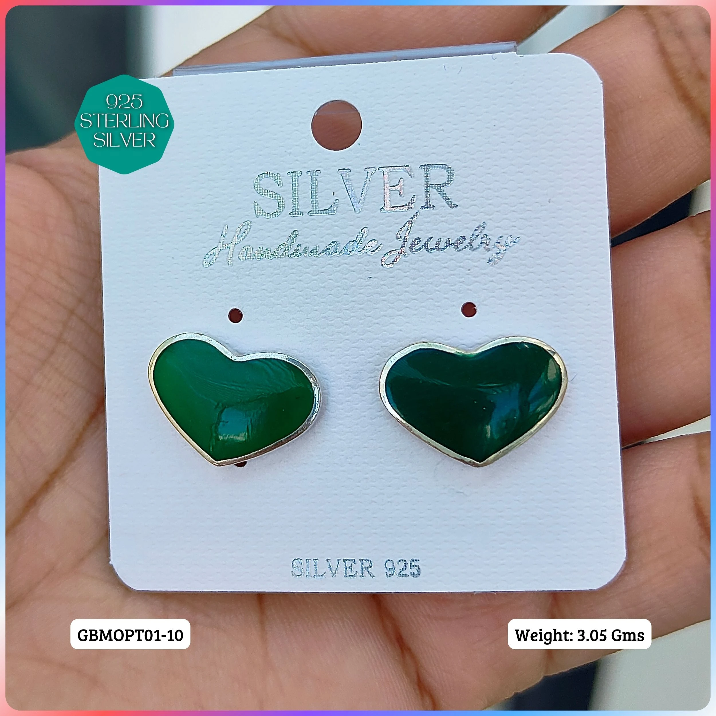 MOP STUDS - Premium 925 Silver Jewellery - SKU: GB-150-006 - Hyderabad Silver Importers