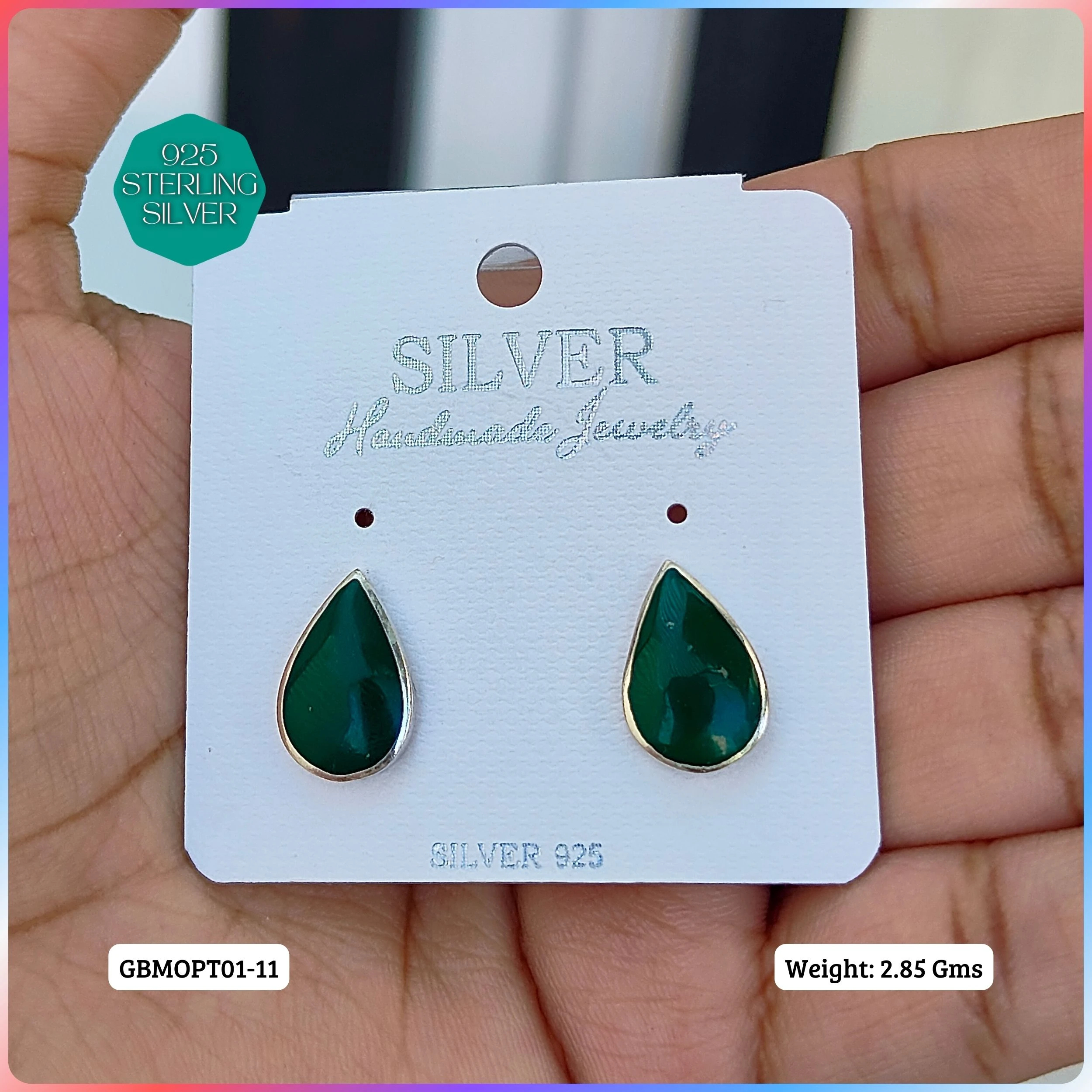 MOP STUDS - Premium 925 Silver Jewellery - SKU: GB-150-007 - Hyderabad Silver Importers