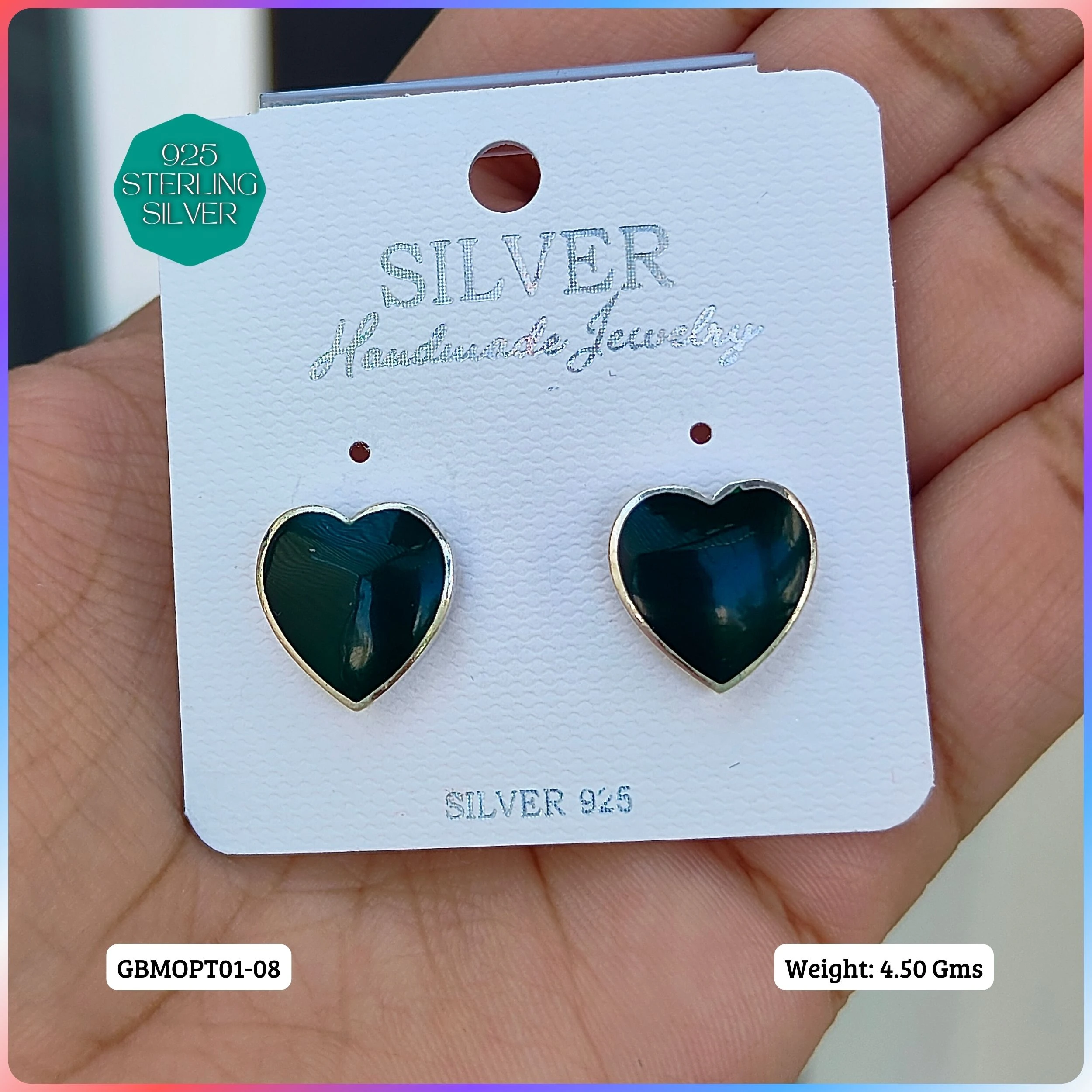 MOP STUDS - Premium 925 Silver Jewellery - SKU: GB-150-008 - Hyderabad Silver Importers