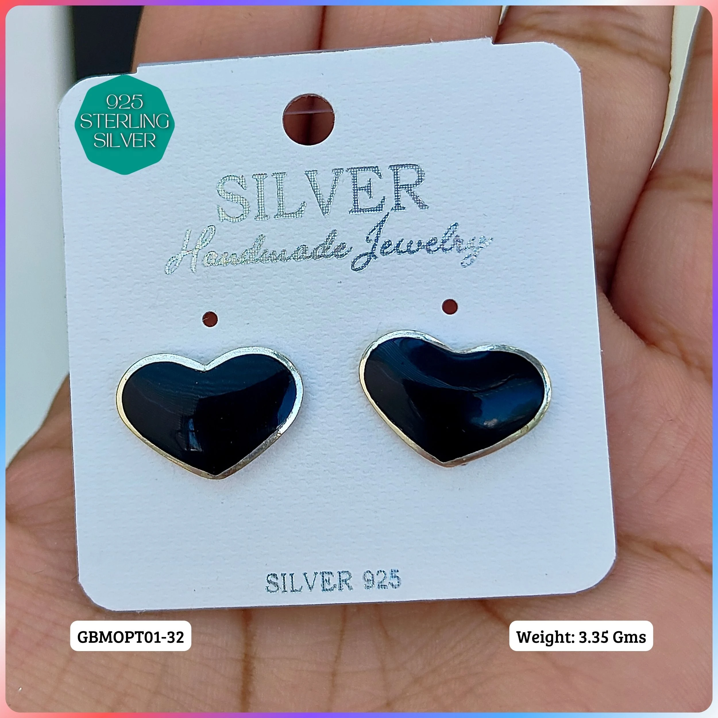 MOP STUDS - Premium 925 Silver Jewellery - SKU: GB-150-016 - Hyderabad Silver Importers