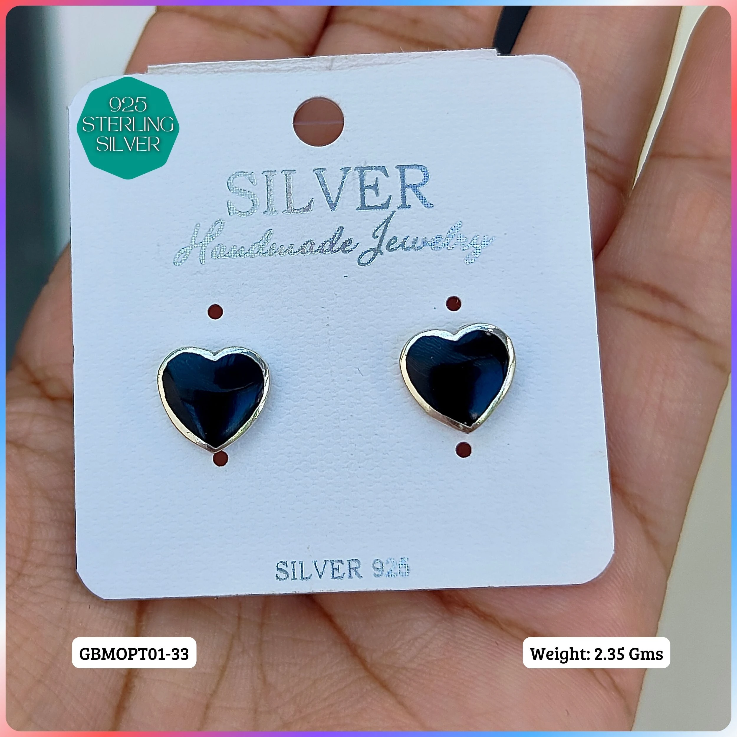 MOP STUDS - Premium 925 Silver Jewellery - SKU: GB-150-017 - Hyderabad Silver Importers