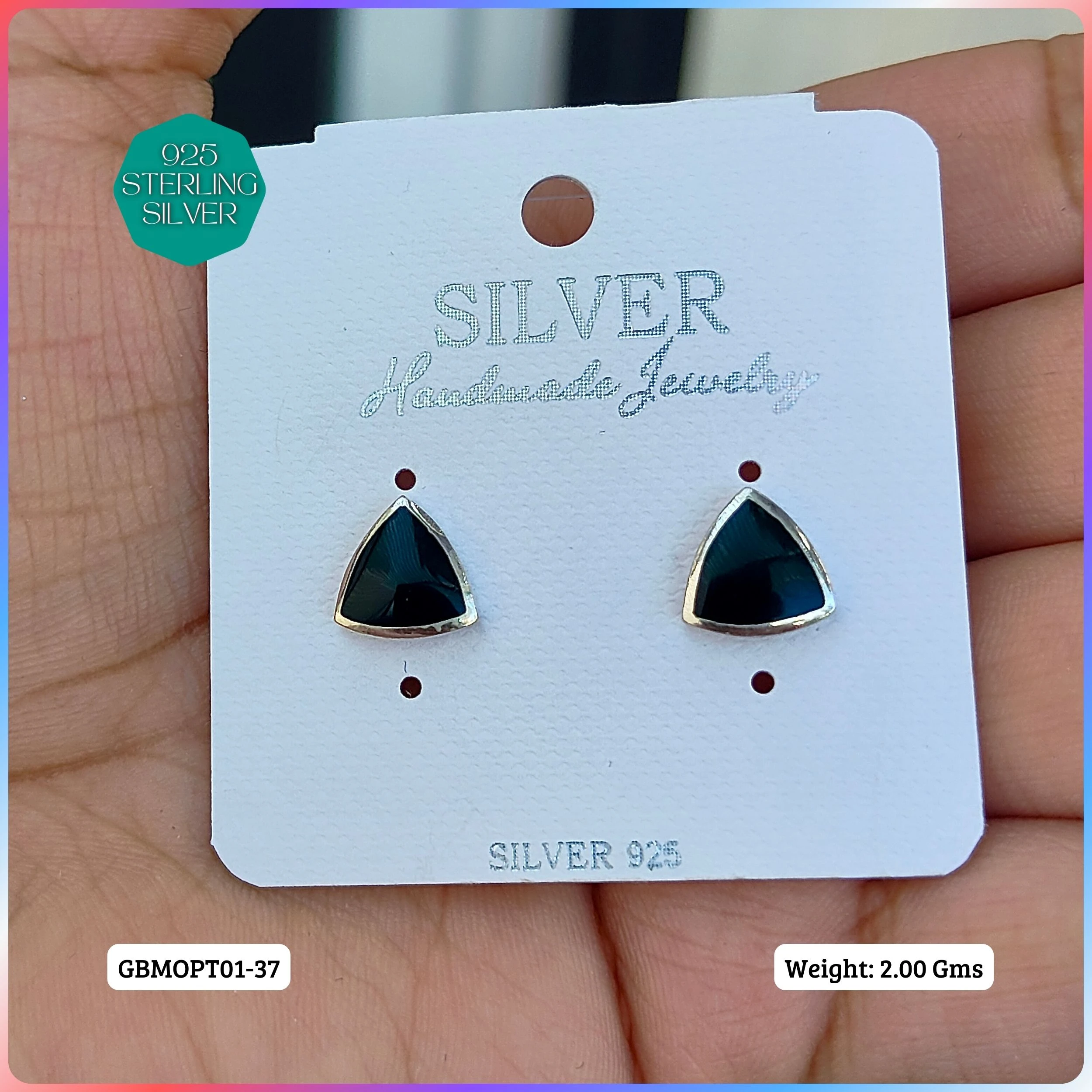 MOP STUDS - Premium 925 Silver Jewellery - SKU: GB-150-019 - Hyderabad Silver Importers