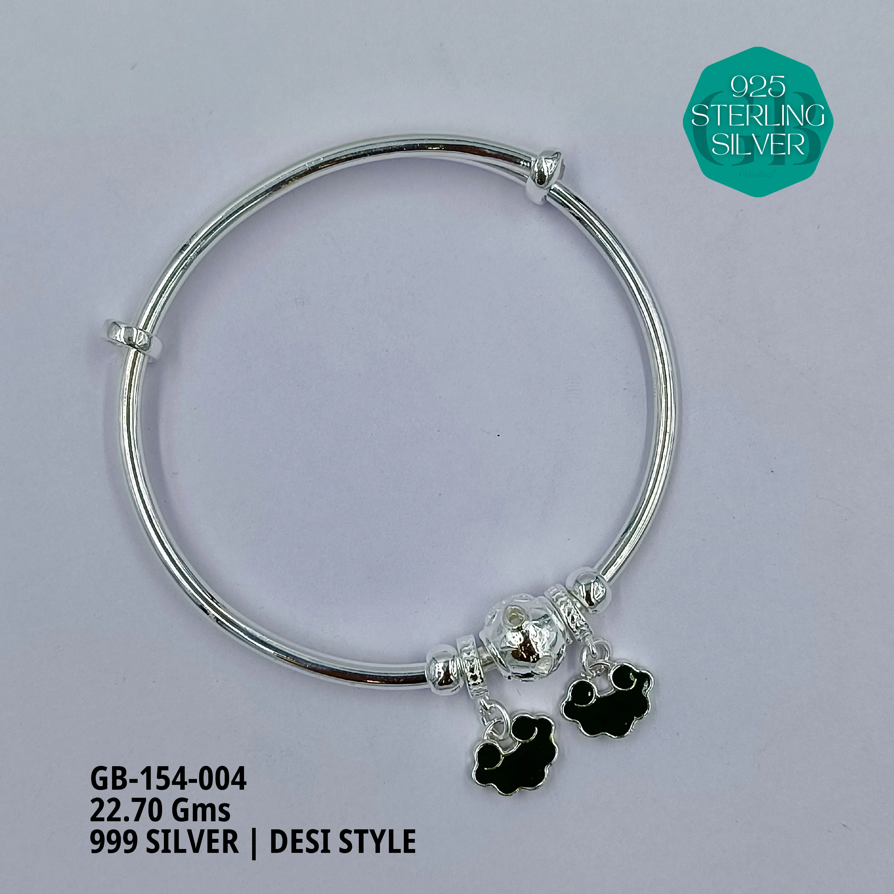 999 INDO ADJUSTABLE KADA - Premium 925 Silver Jewellery - SKU: GB-154-004 - Hyderabad Silver Importers