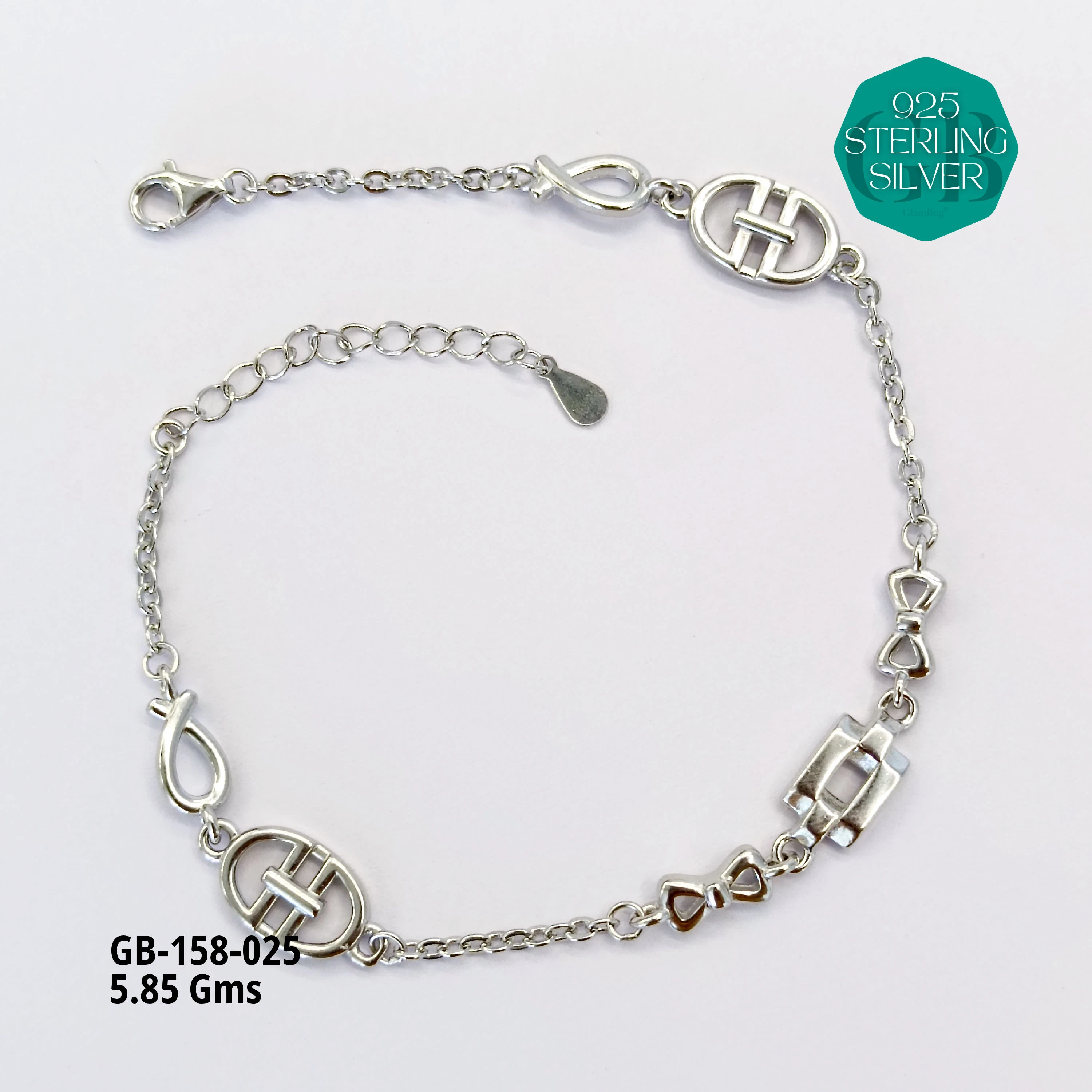 ITALY TYPE BRACELETS - Premium 925 Silver Jewellery - SKU: GB-158-025 - Hyderabad Silver Importers