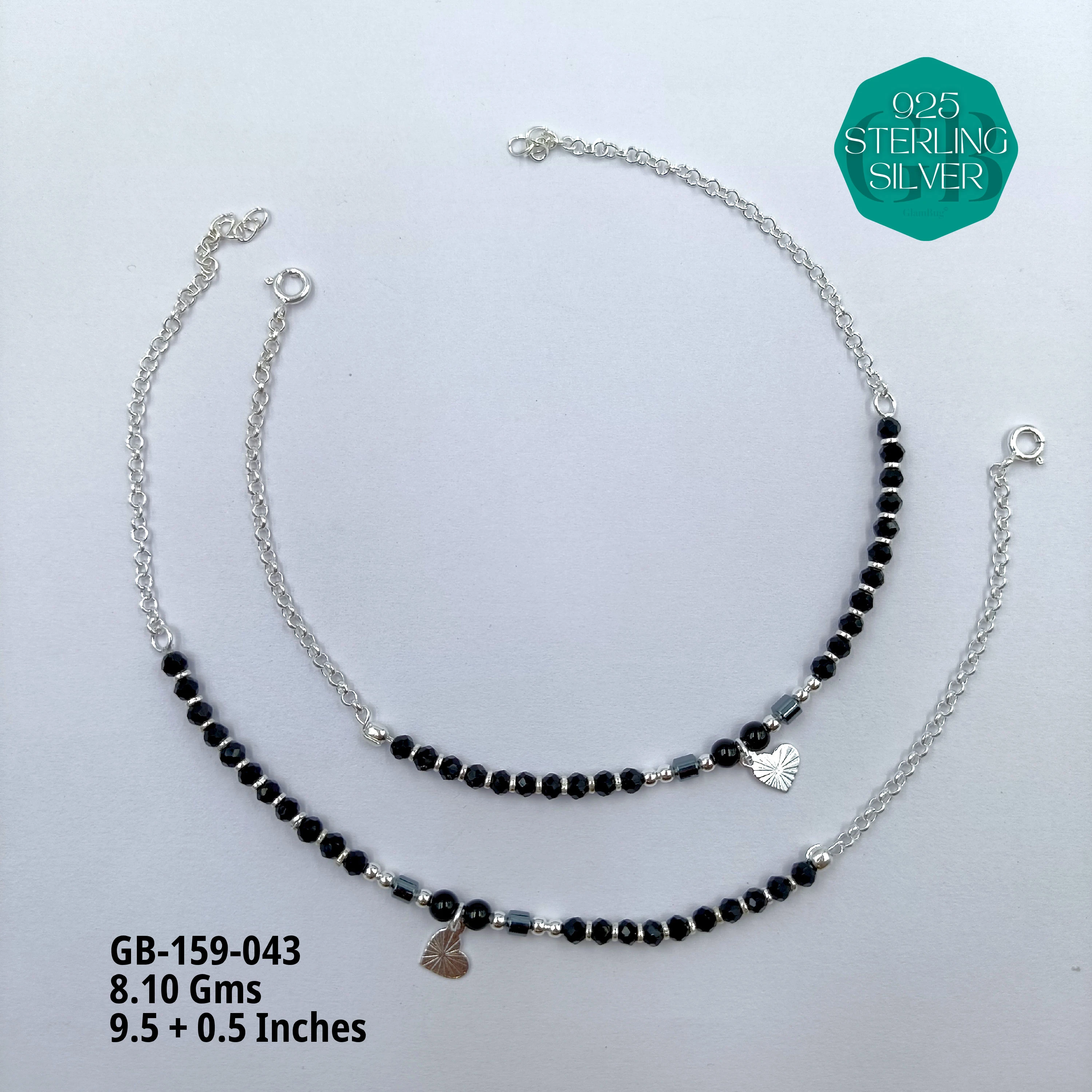 HALF LINK PREMIUM NAZARIA - Premium 925 Silver Jewellery - SKU: GB-159-043 - Hyderabad Silver Importers