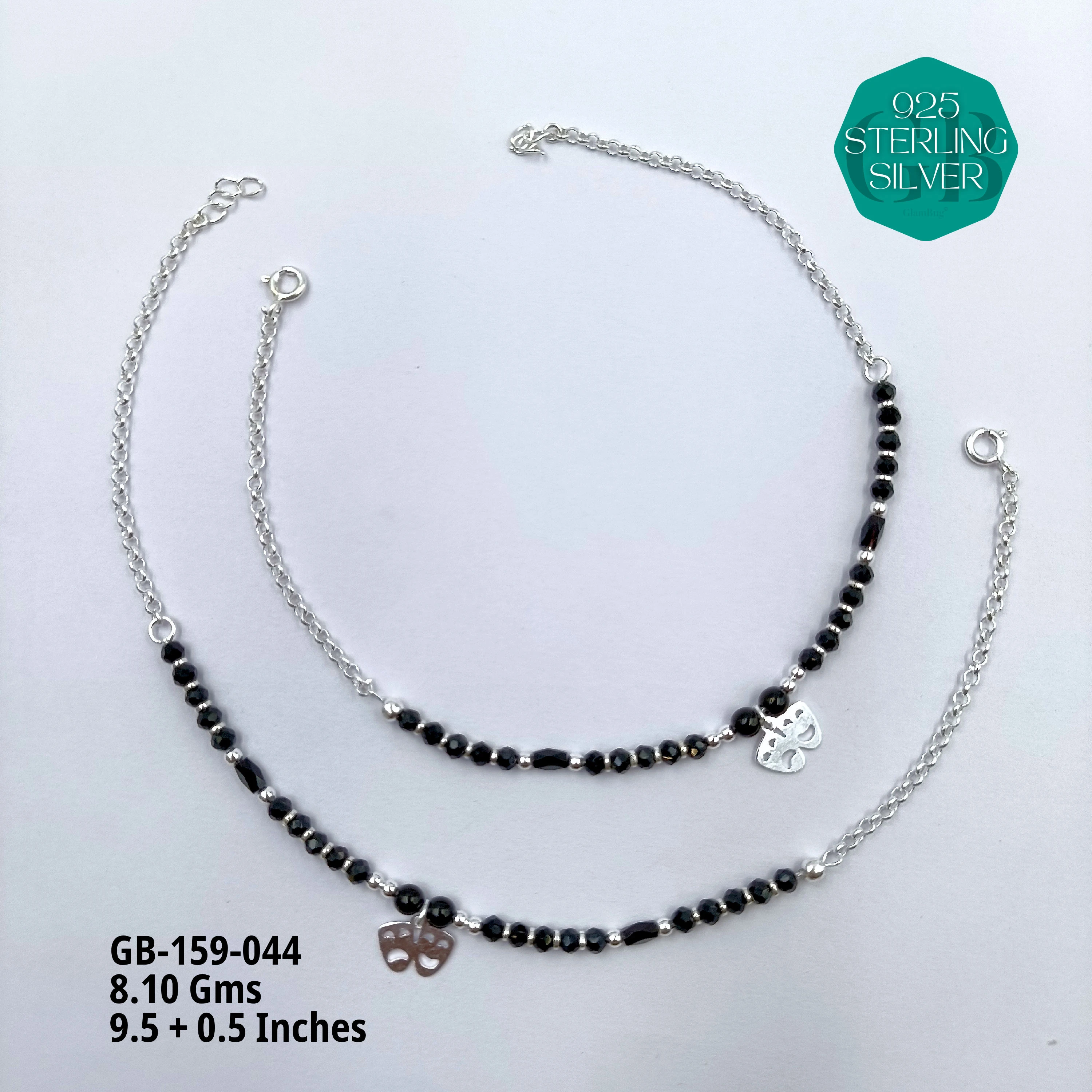 HALF LINK PREMIUM NAZARIA - Premium 925 Silver Jewellery - SKU: GB-159-044 - Hyderabad Silver Importers