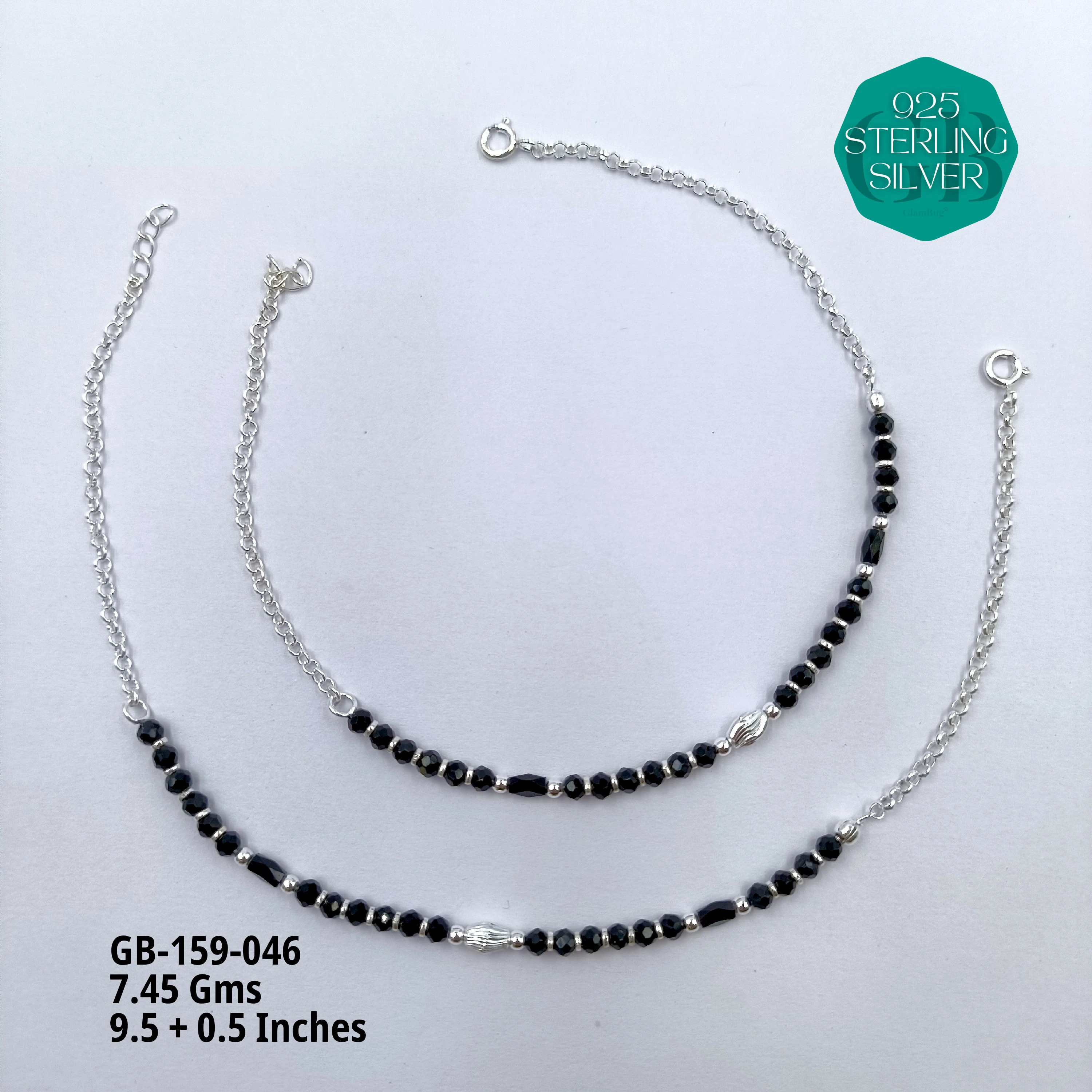 HALF LINK PREMIUM NAZARIA - Premium 925 Silver Jewellery - SKU: GB-159-046 - Hyderabad Silver Importers