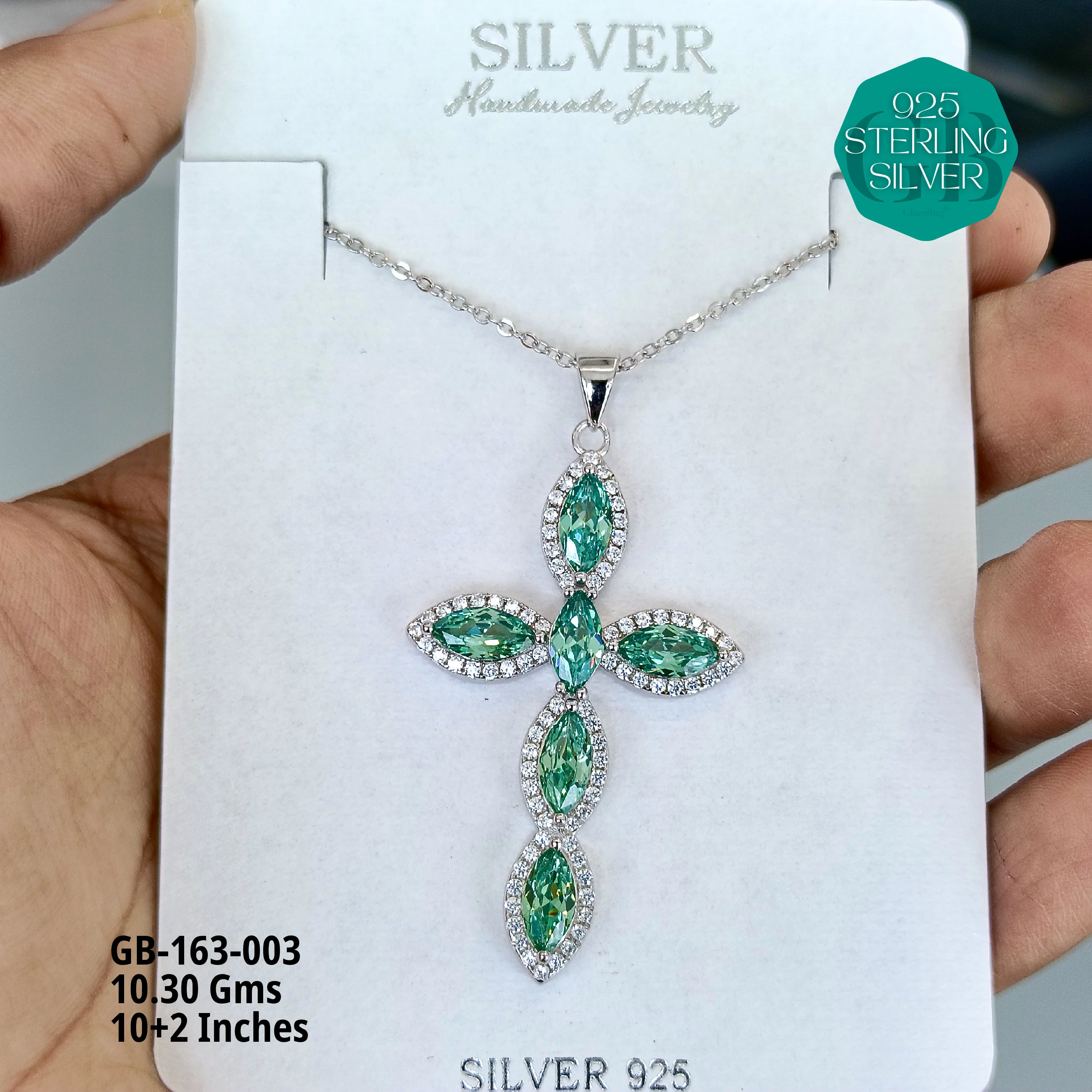 EXCLUSIVE CHAIN PENDANT - Premium 925 Silver Jewellery - SKU: GB-163-003 - Hyderabad Silver Importers