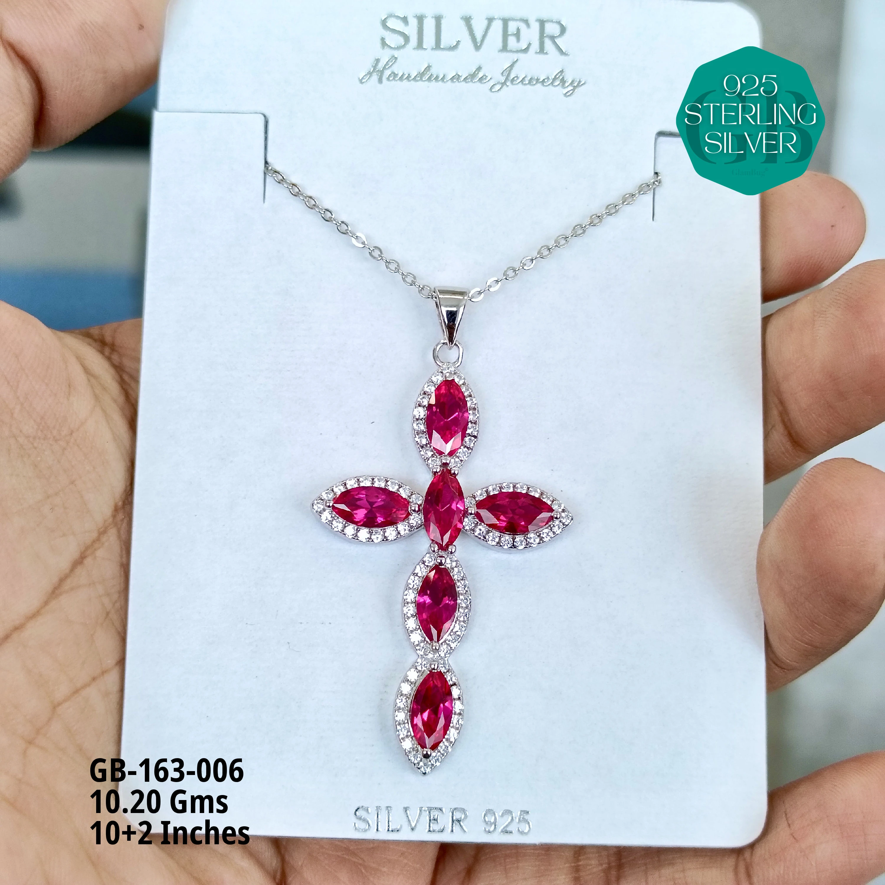 EXCLUSIVE CHAIN PENDANT - Premium 925 Silver Jewellery - SKU: GB-163-006 - Hyderabad Silver Importers