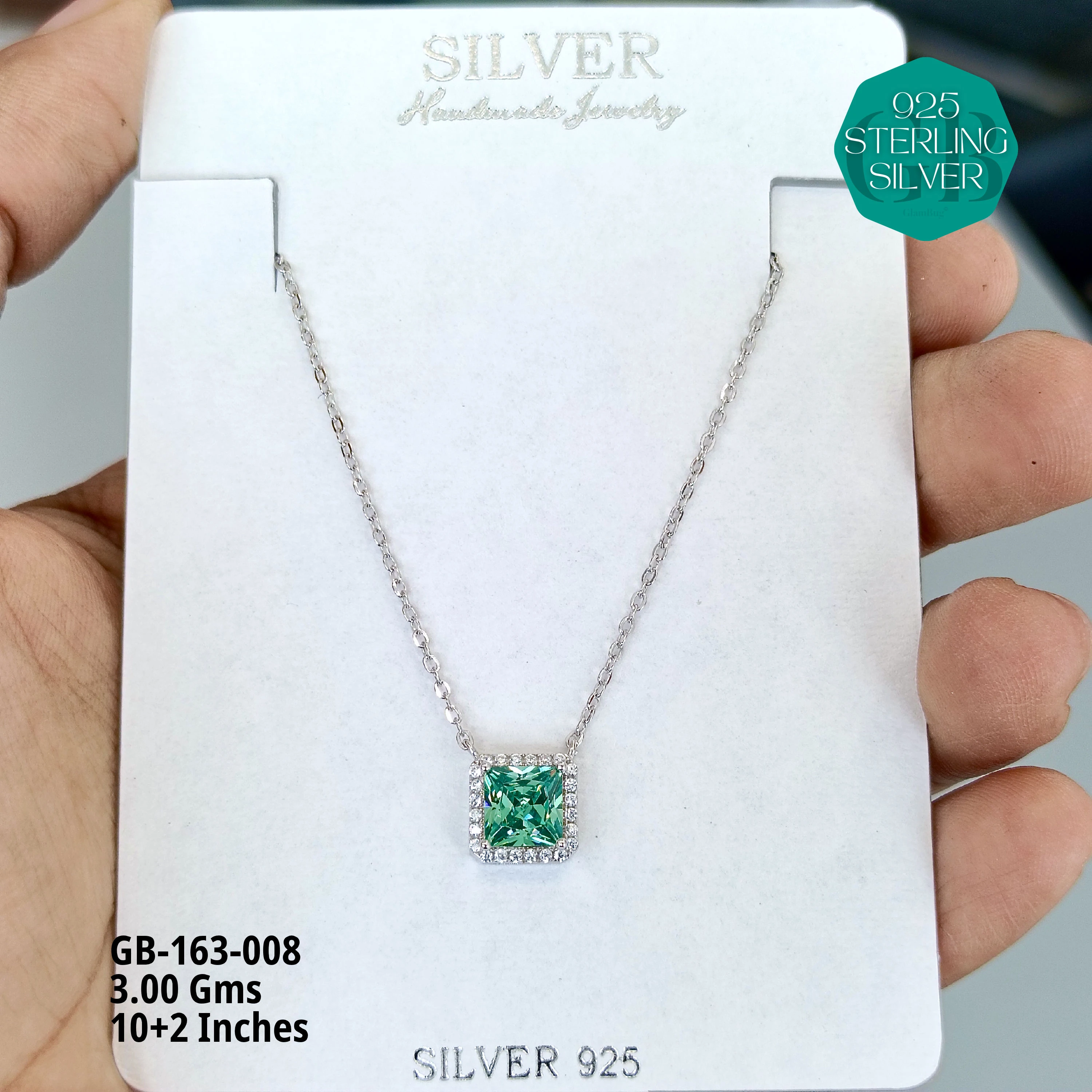 EXCLUSIVE CHAIN PENDANT - Premium 925 Silver Jewellery - SKU: GB-163-008 - Hyderabad Silver Importers