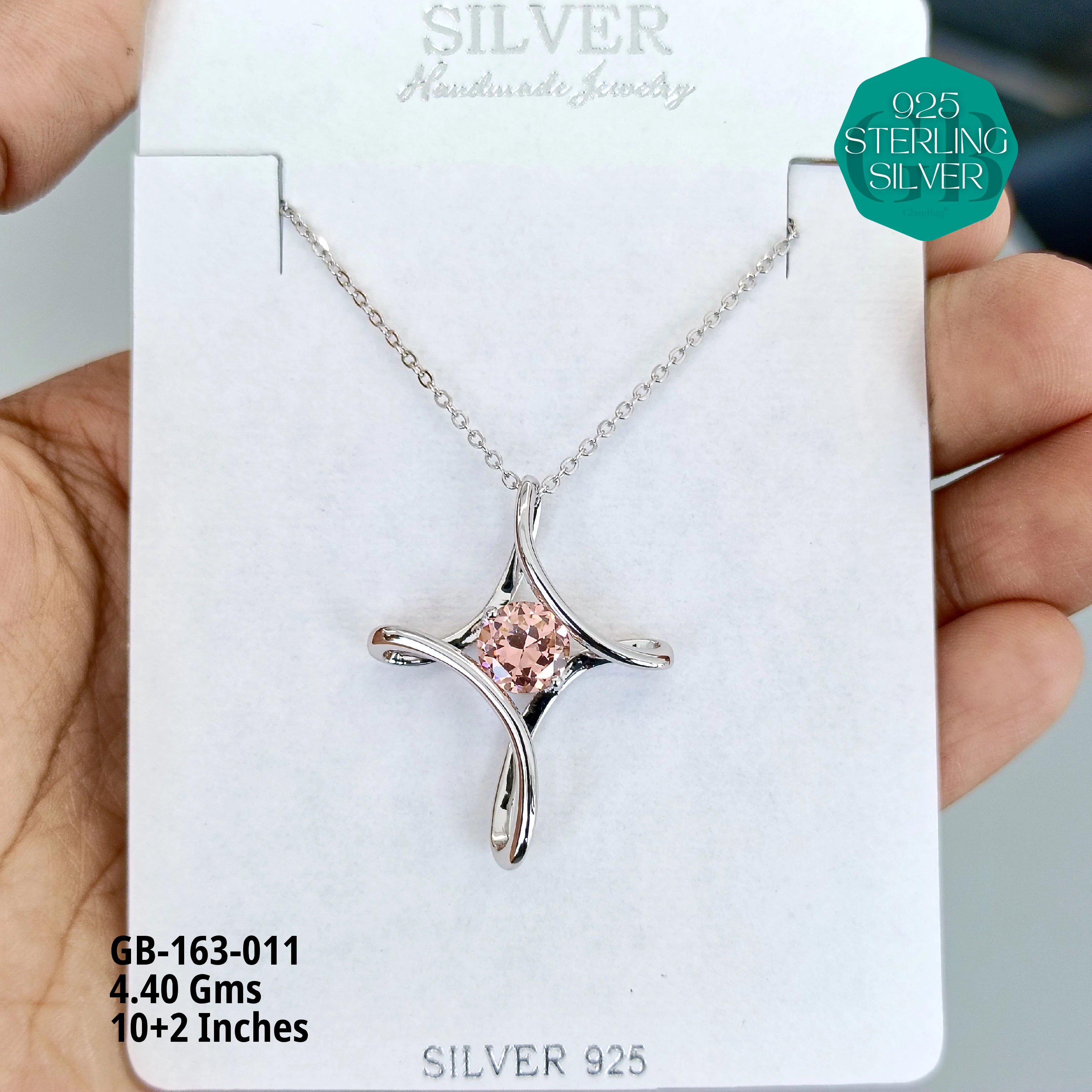 EXCLUSIVE CHAIN PENDANT - Premium 925 Silver Jewellery - SKU: GB-163-011 - Hyderabad Silver Importers