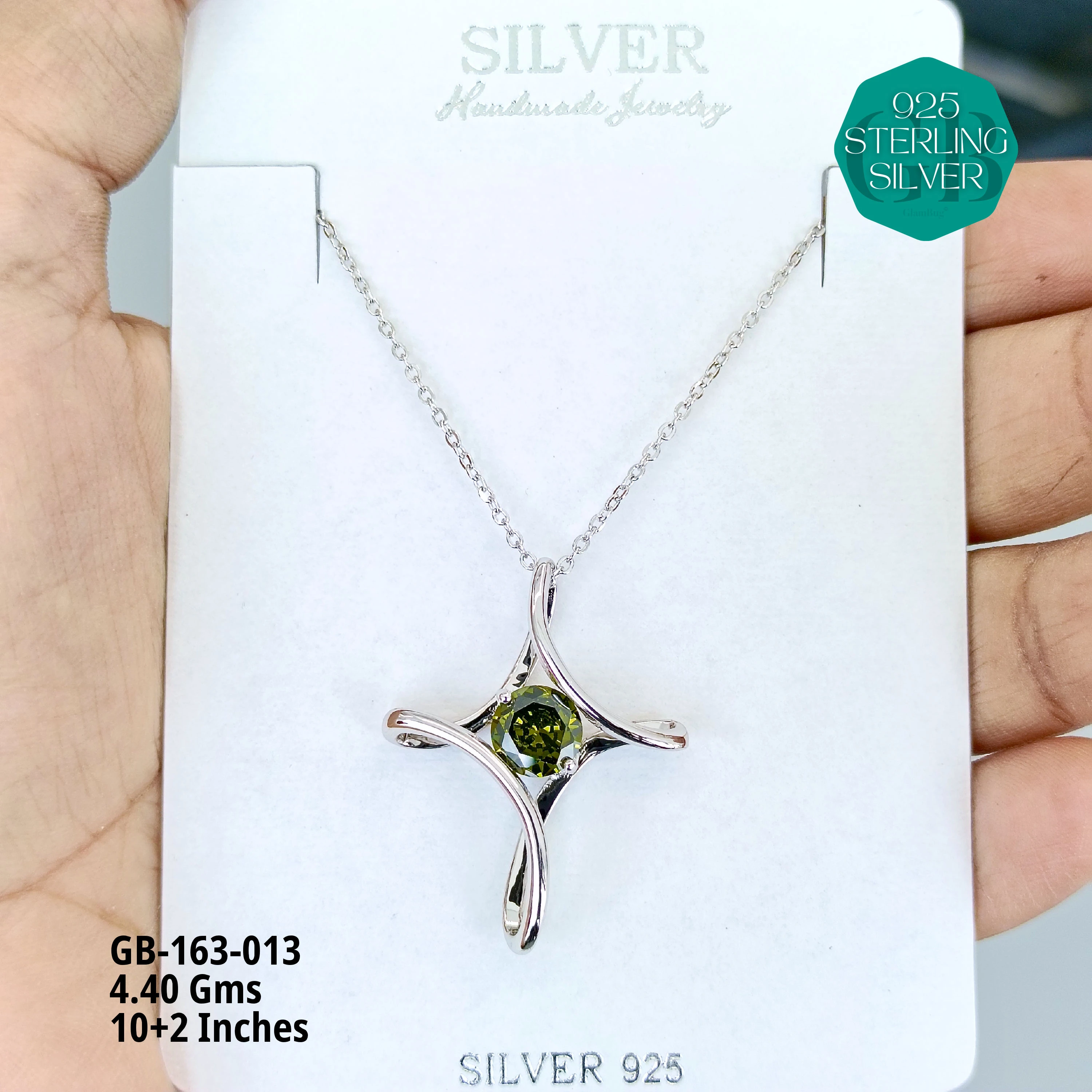 EXCLUSIVE CHAIN PENDANT - Premium 925 Silver Jewellery - SKU: GB-163-013 - Hyderabad Silver Importers