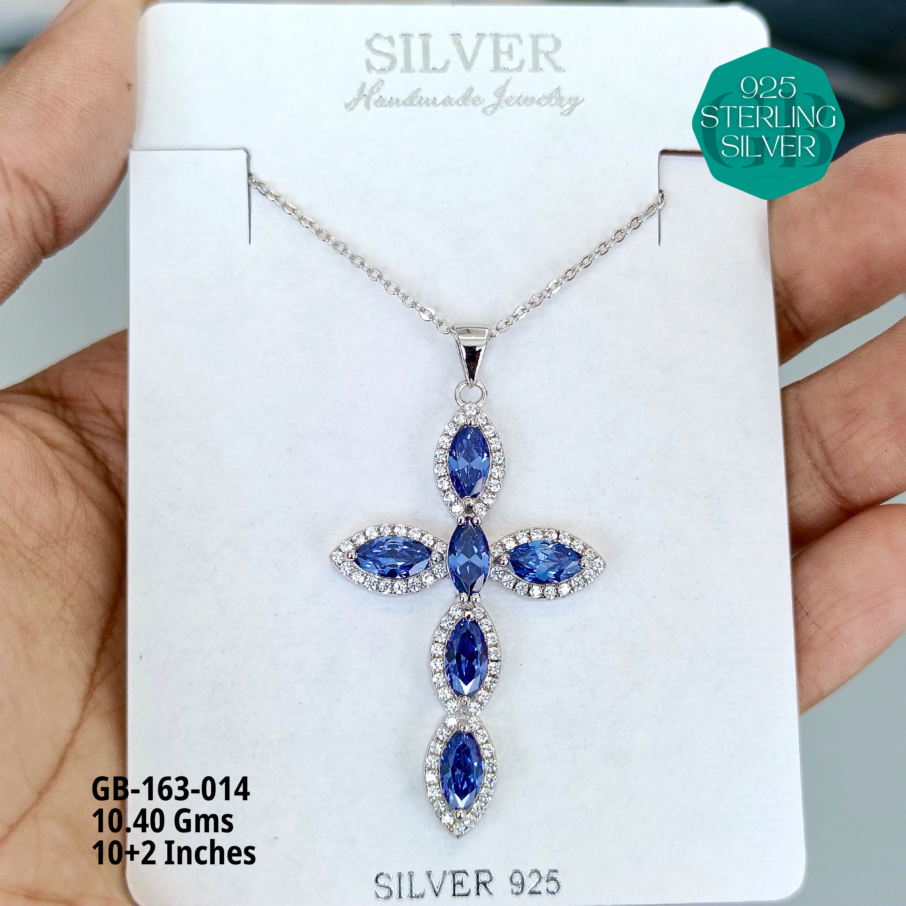 EXCLUSIVE CHAIN PENDANT - Premium 925 Silver Jewellery - SKU: GB-163-014 - Hyderabad Silver Importers