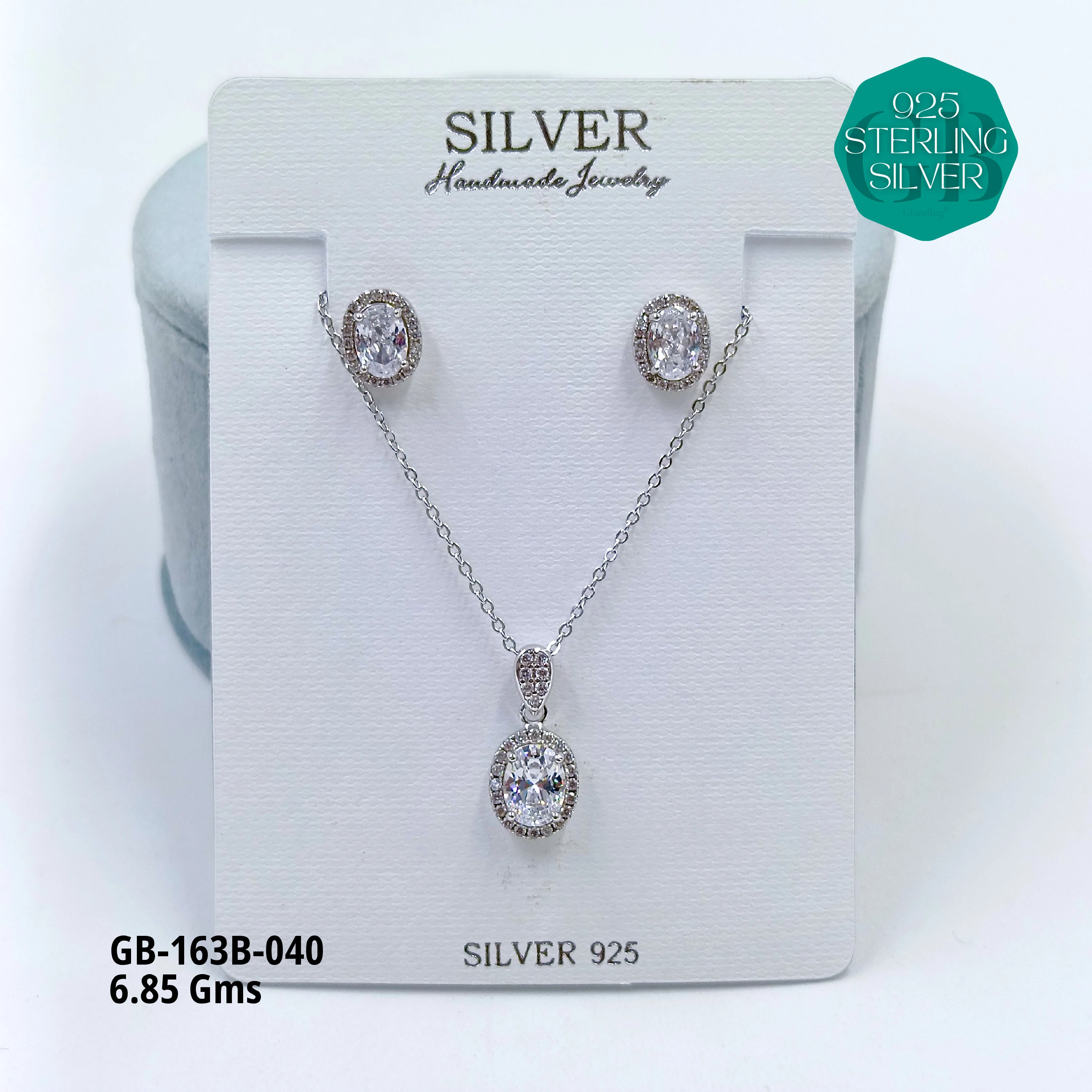 EXCLUSIVE CHAIN PENDANT - Premium 925 Silver Jewellery - SKU: GB-163B-040 - Hyderabad Silver Importers