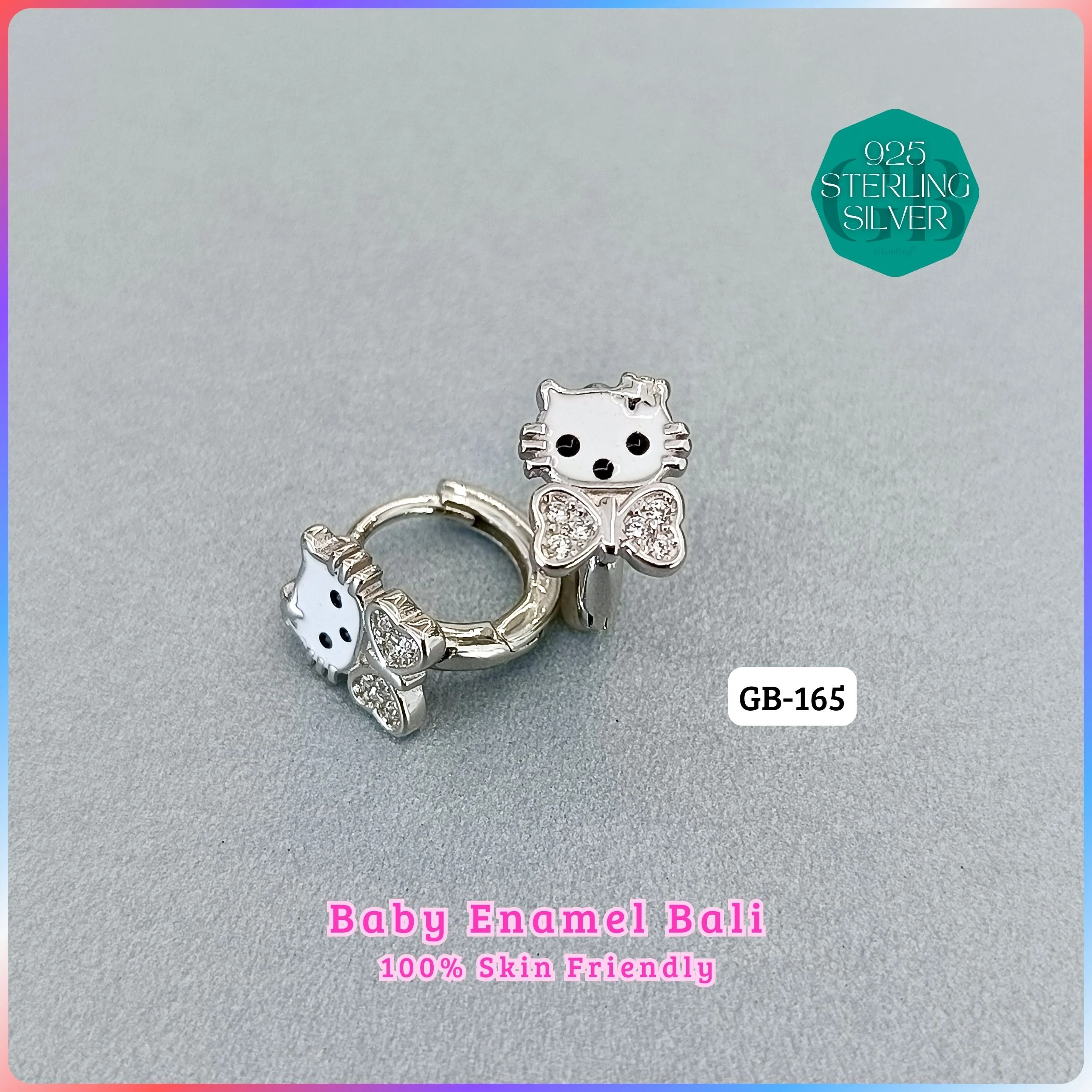 BABY ENAMEL BALI - Premium 925 Silver Jewellery - SKU: GB-165-008 - Hyderabad Silver Importers