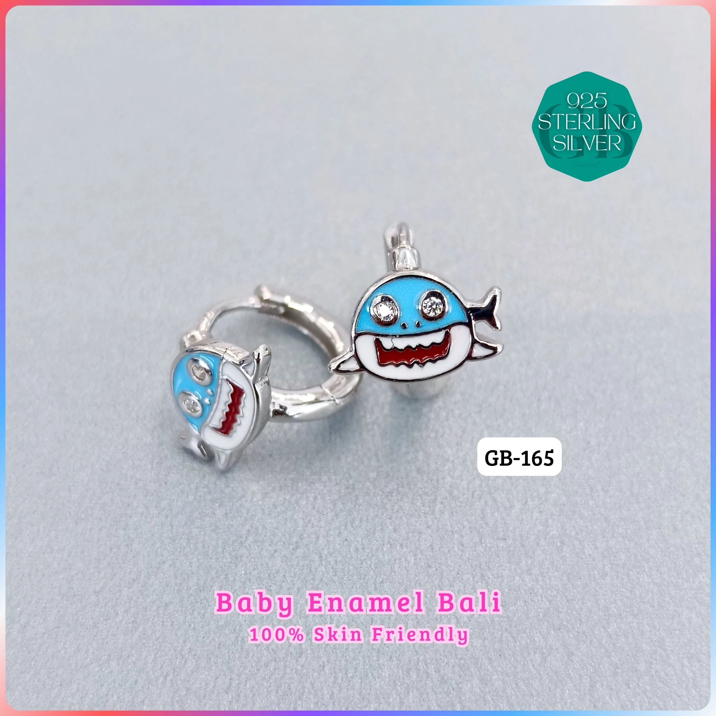 BABY ENAMEL BALI - Premium 925 Silver Jewellery - SKU: GB-165-011 - Hyderabad Silver Importers