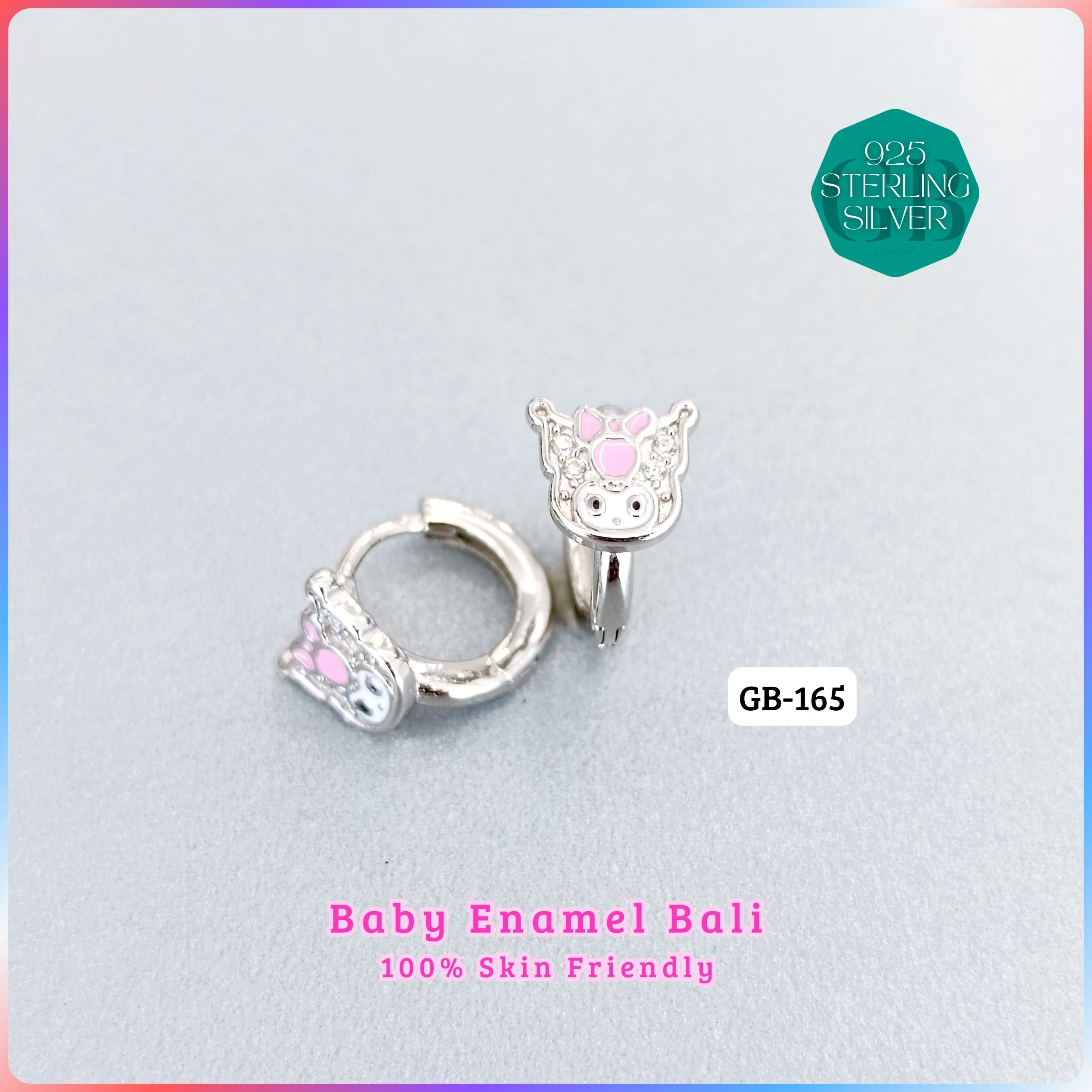 BABY ENAMEL BALI - Premium 925 Silver Jewellery - SKU: GB-165-014 - Hyderabad Silver Importers