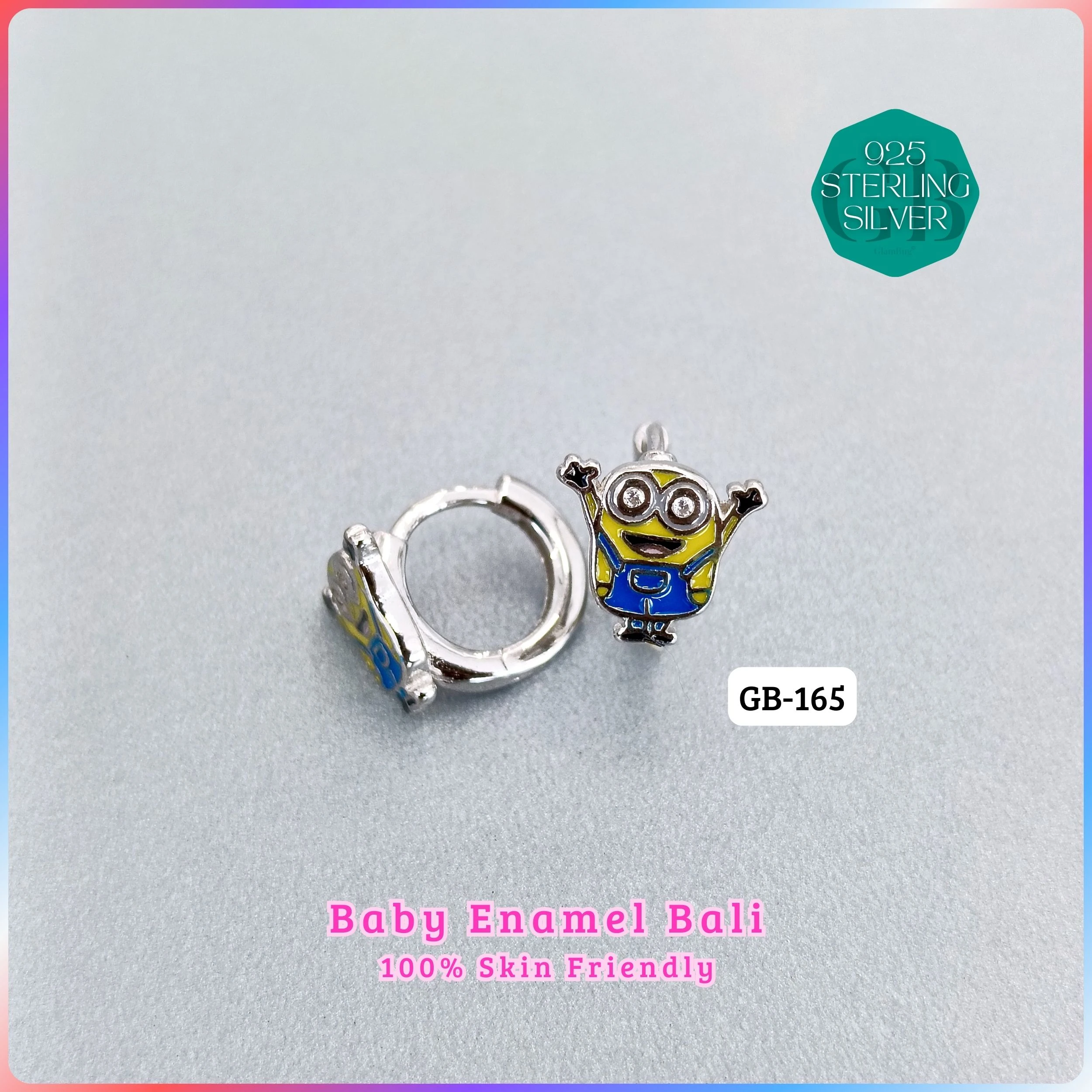 BABY ENAMEL BALI - Premium 925 Silver Jewellery - SKU: GB-165-015 - Hyderabad Silver Importers