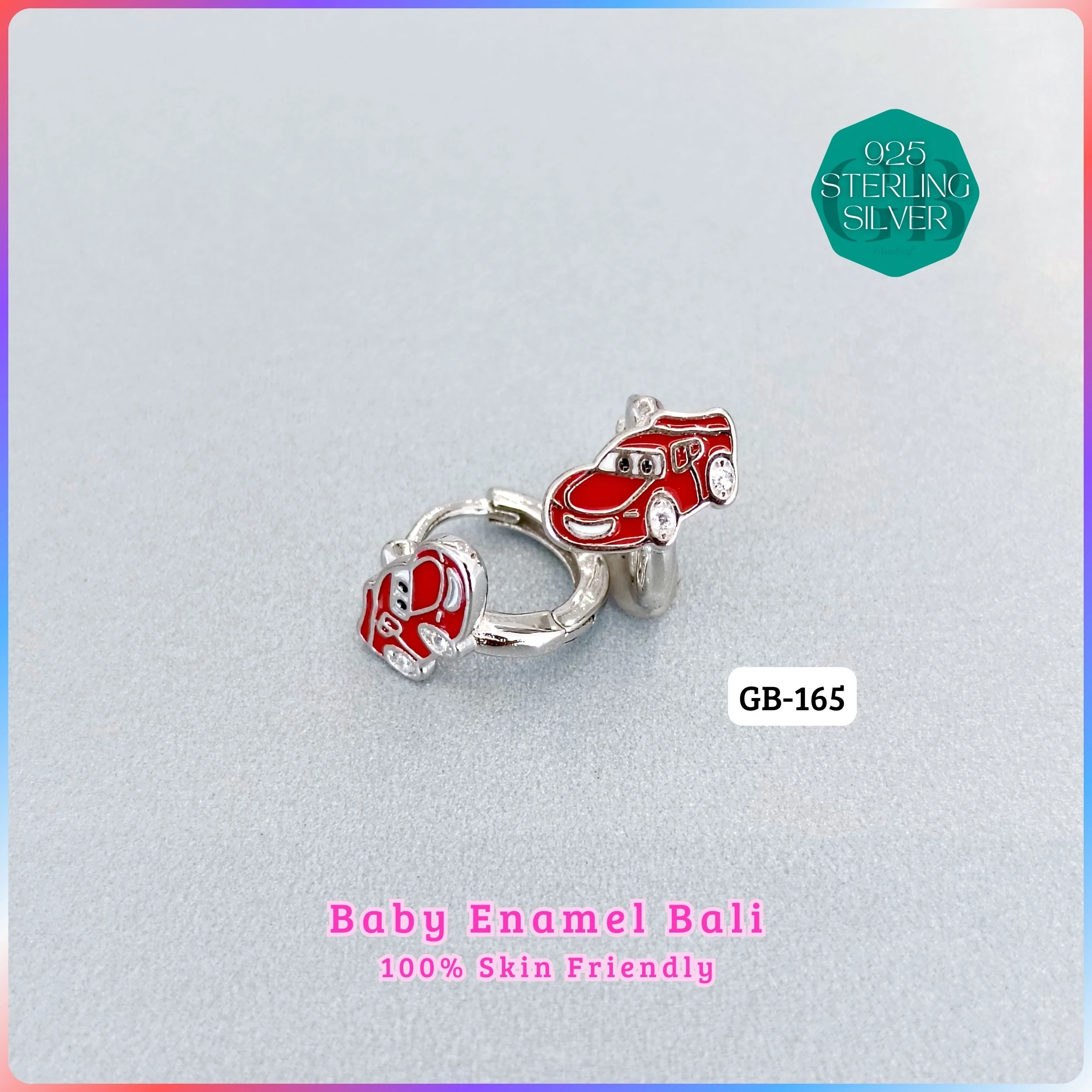 BABY ENAMEL BALI - Premium 925 Silver Jewellery - SKU: GB-165-016 - Hyderabad Silver Importers