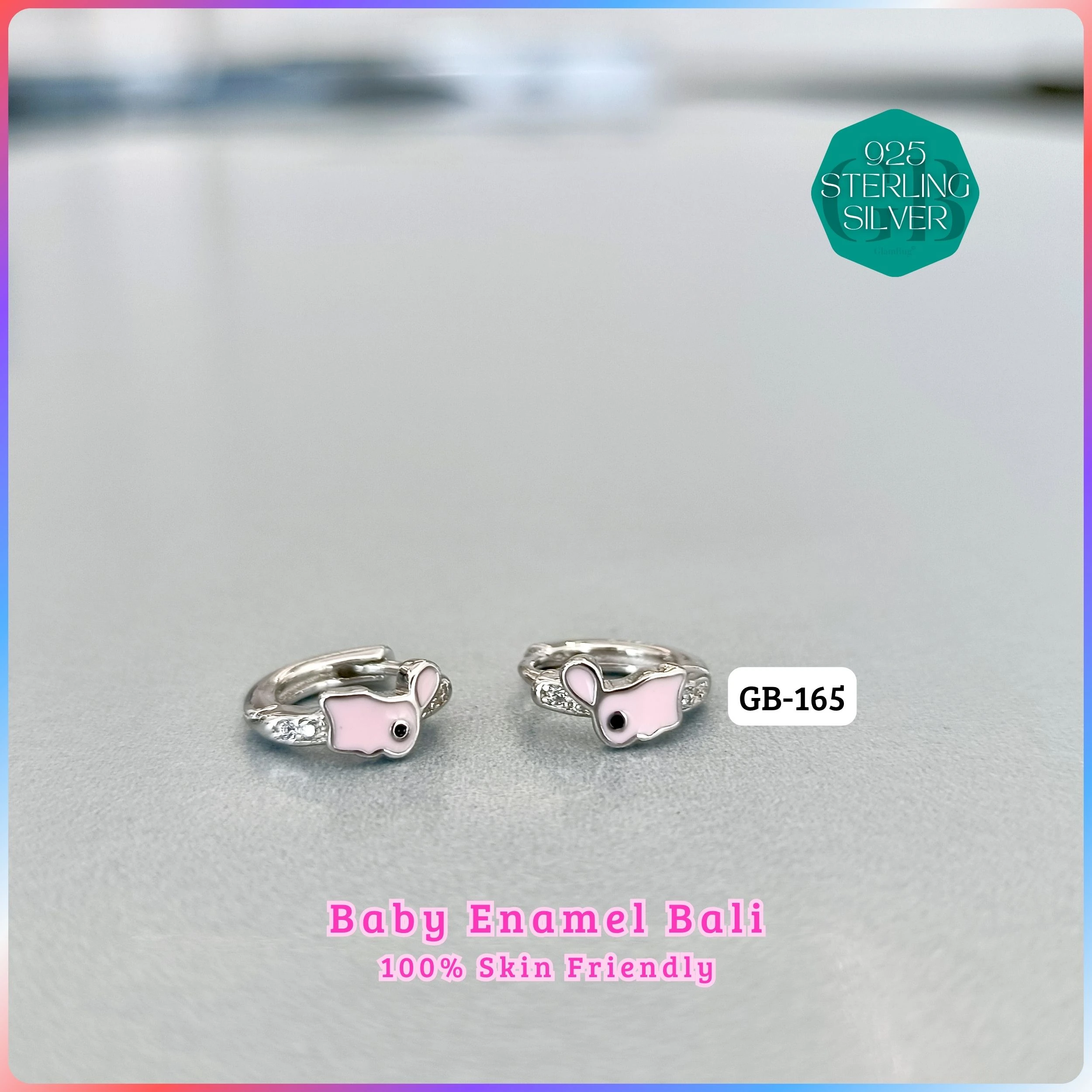 BABY ENAMEL BALI - Premium 925 Silver Jewellery - SKU: GB-165-020 - Hyderabad Silver Importers