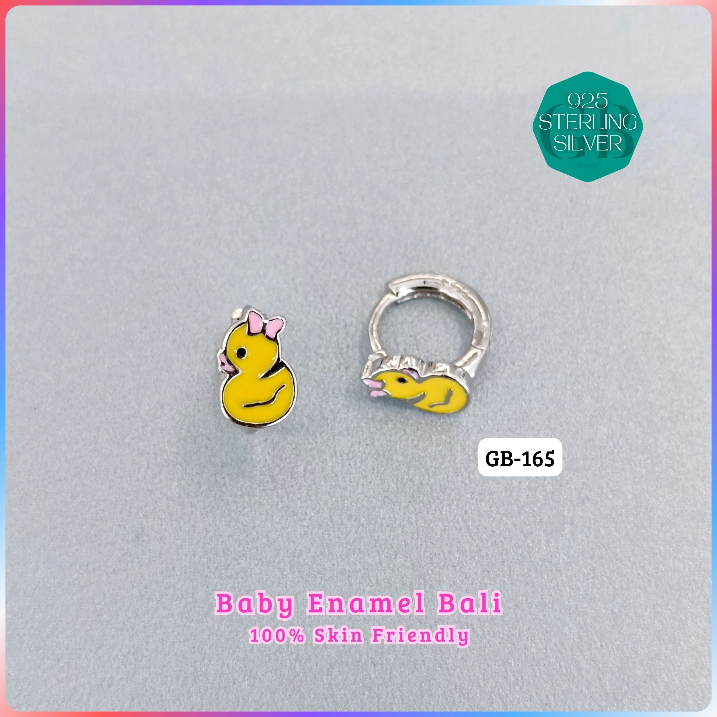 BABY ENAMEL BALI - Premium 925 Silver Jewellery - SKU: GB-165-022 - Hyderabad Silver Importers