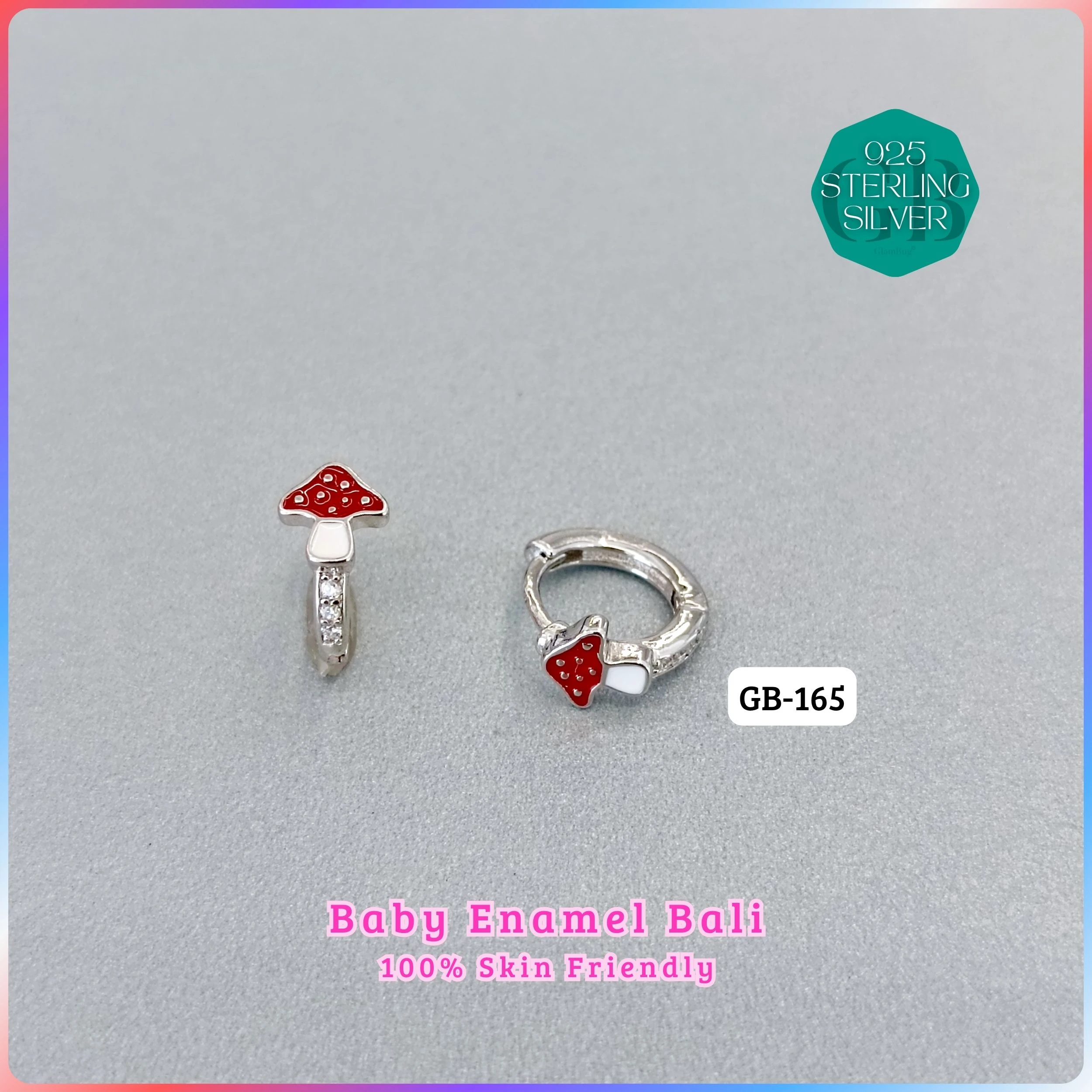 BABY ENAMEL BALI - Premium 925 Silver Jewellery - SKU: GB-165-023 - Hyderabad Silver Importers