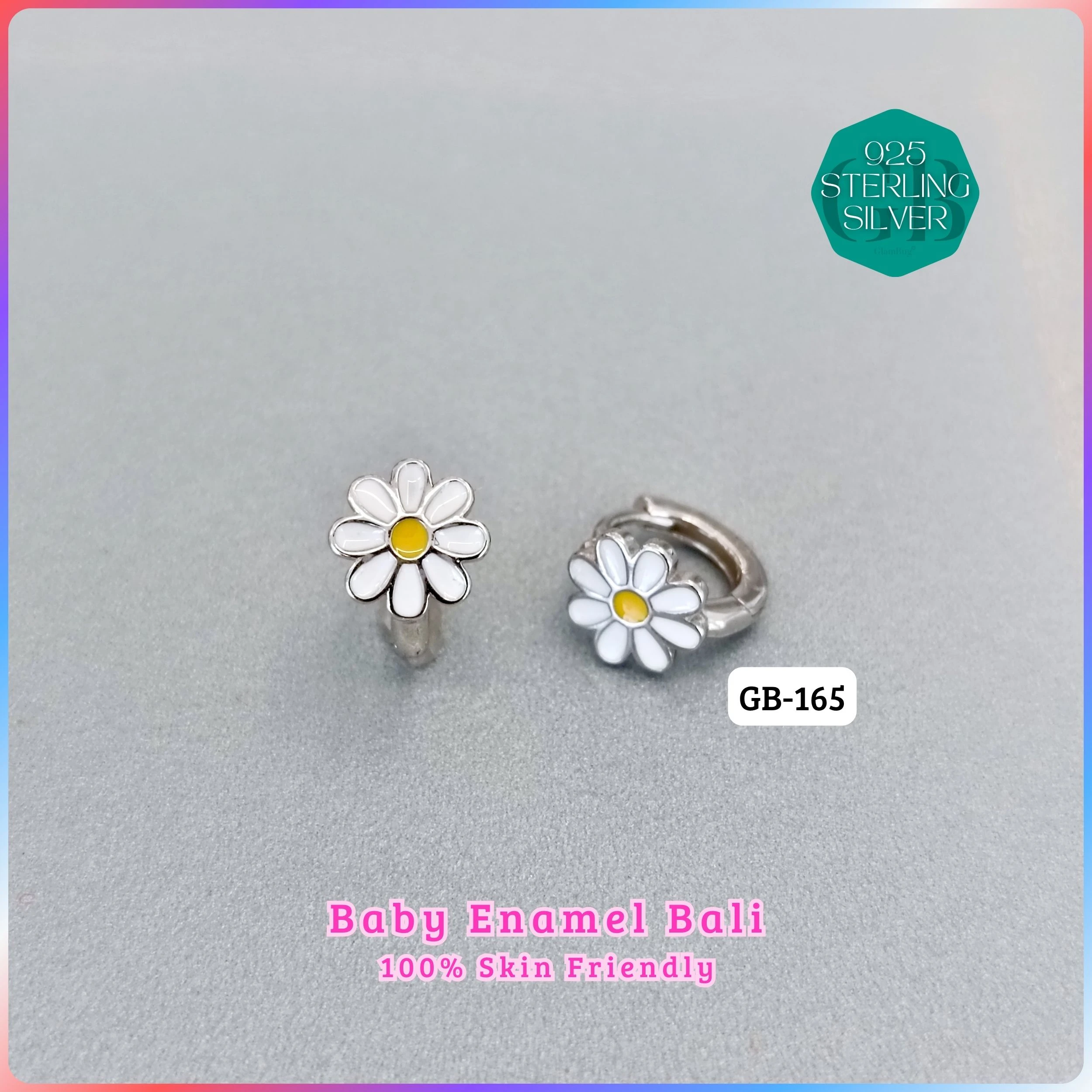 BABY ENAMEL BALI - Premium 925 Silver Jewellery - SKU: GB-165-030 - Hyderabad Silver Importers