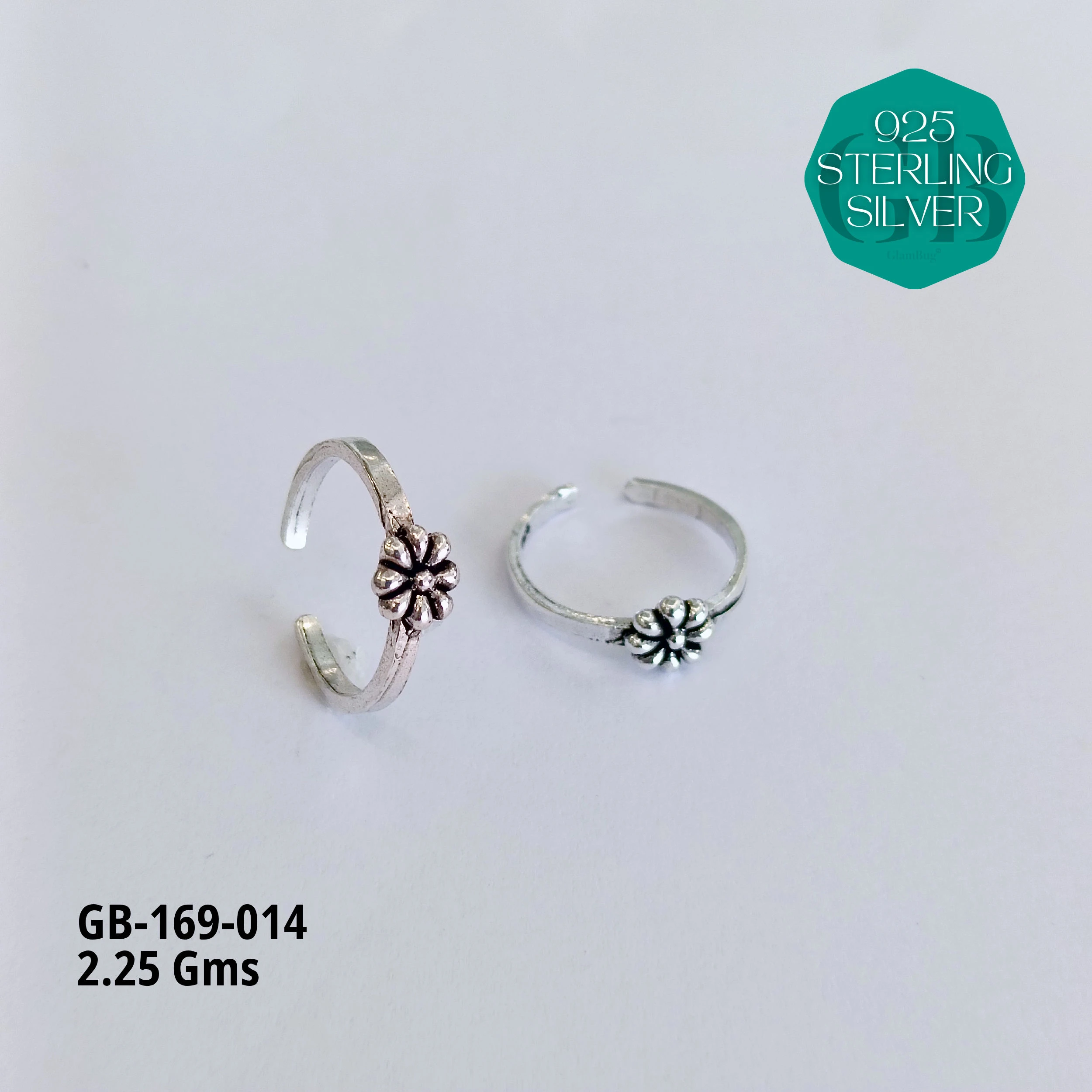 OXIDIZED CASTING TOE RINGS - Premium 925 Silver Jewellery - SKU: GB-169-014 - Hyderabad Silver Importers
