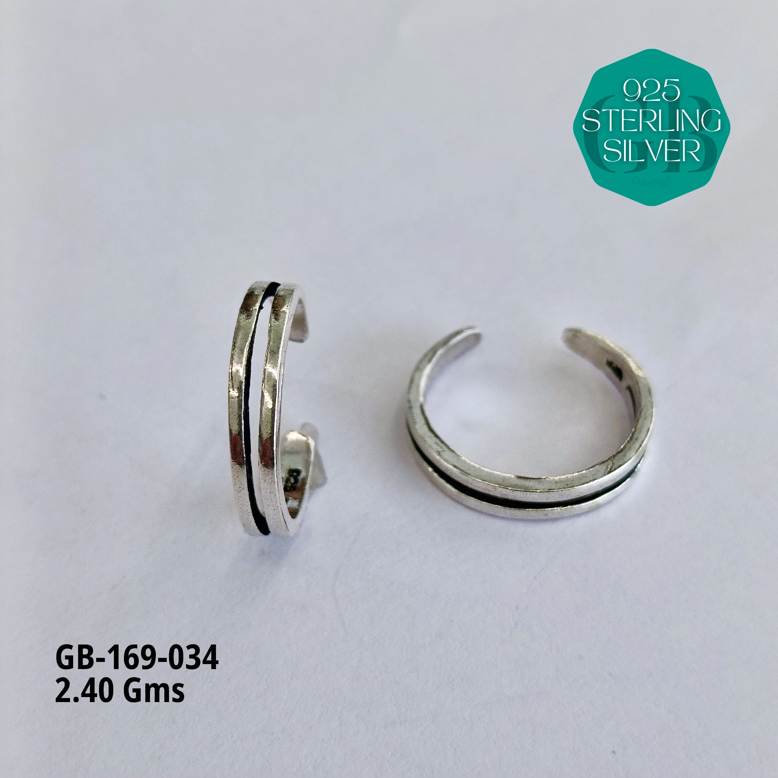 OXIDIZED CASTING TOE RINGS - Premium 925 Silver Jewellery - SKU: GB-169-034 - Hyderabad Silver Importers