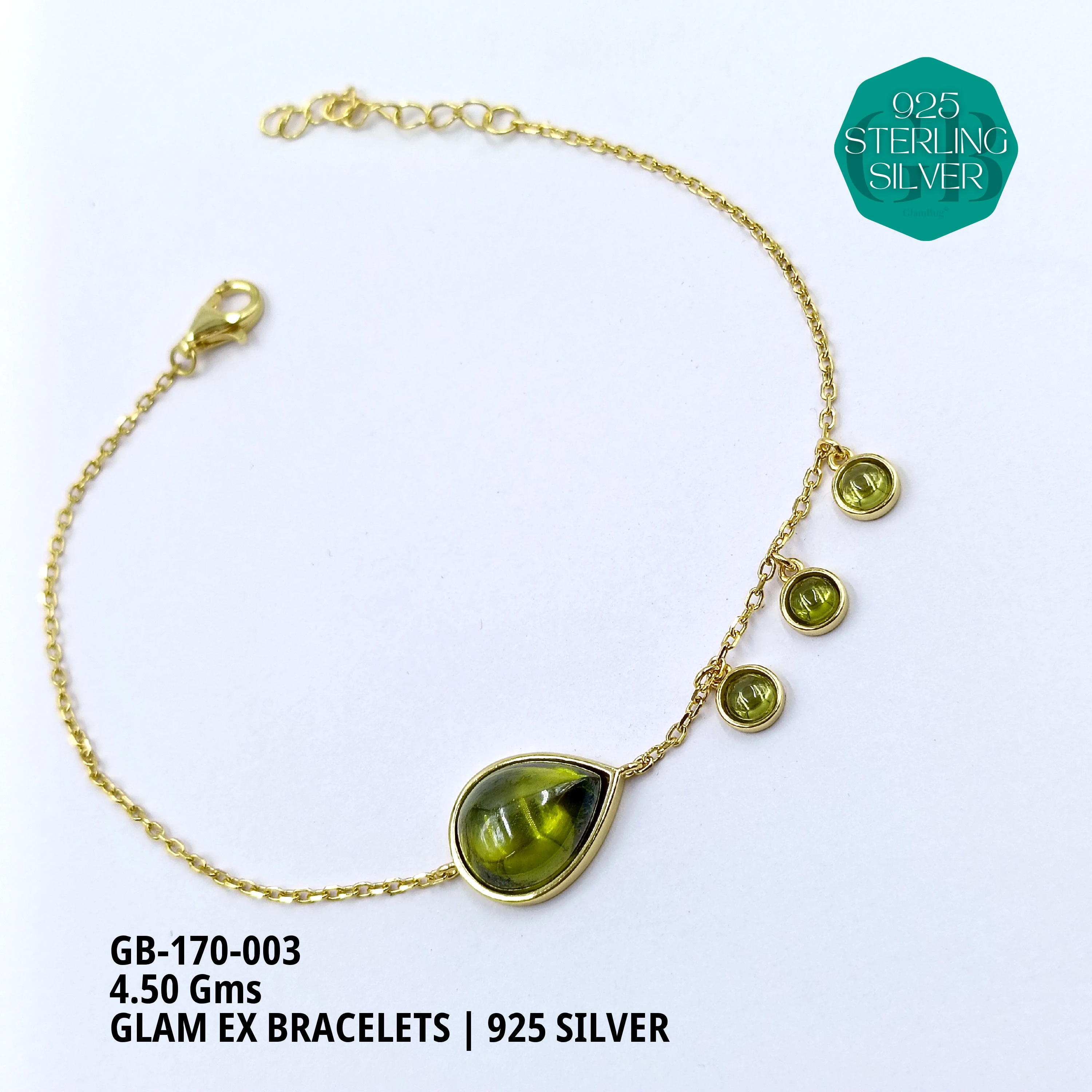 GLAM EX BRACELETS - Premium 925 Silver Jewellery - SKU: GB-170-003 - Hyderabad Silver Importers