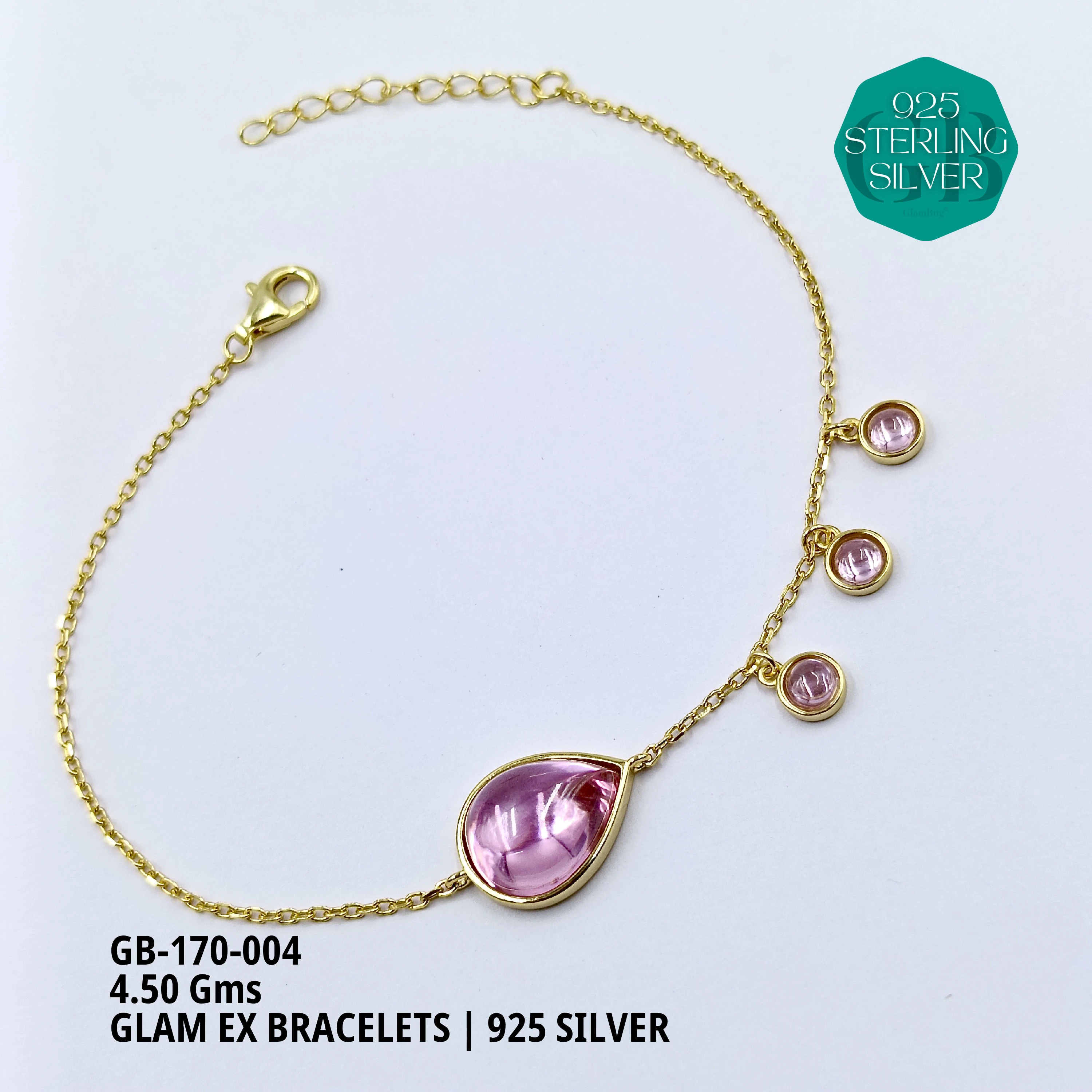 GLAM EX BRACELETS - Premium 925 Silver Jewellery - SKU: GB-170-004 - Hyderabad Silver Importers