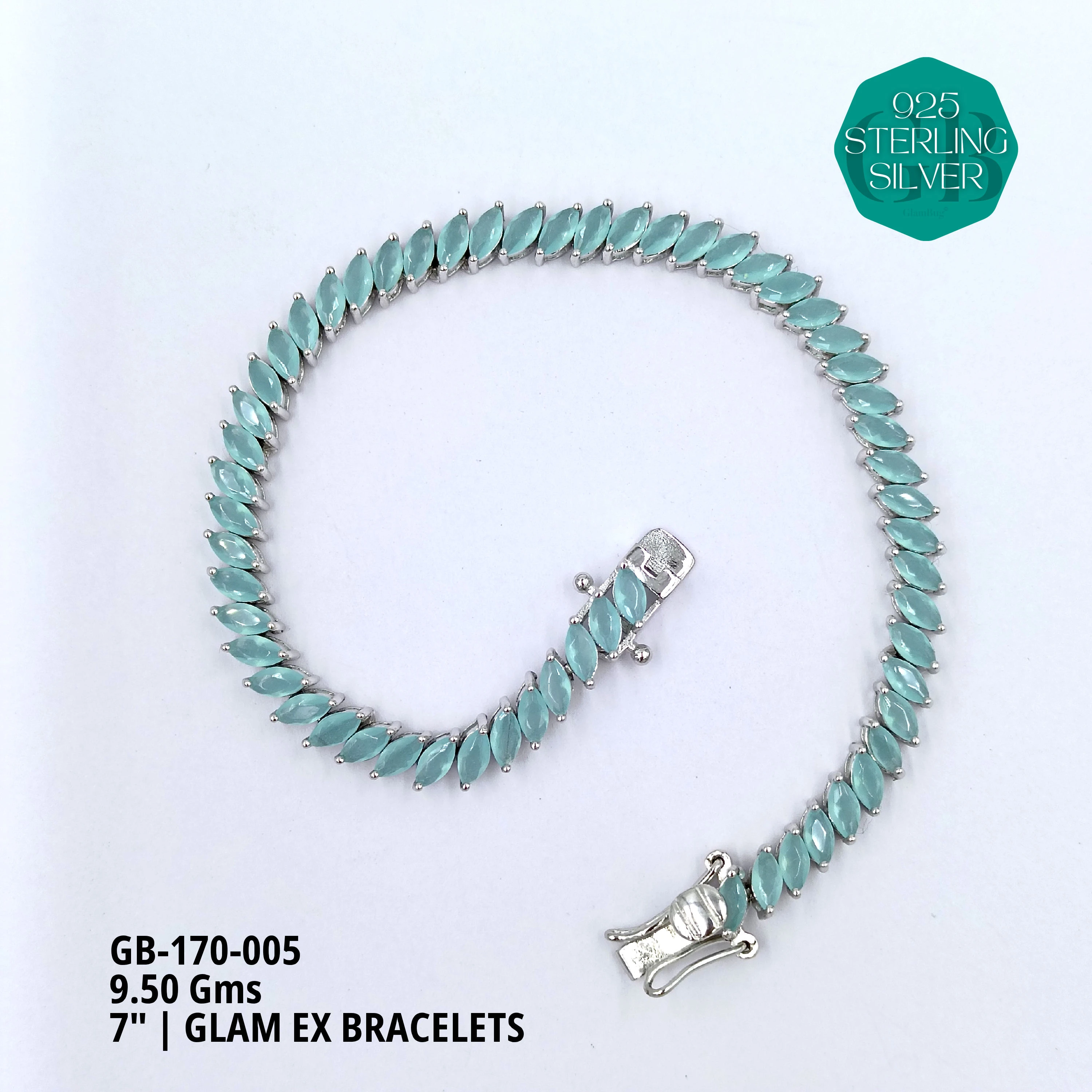 GLAM EX BRACELETS - Premium 925 Silver Jewellery - SKU: GB-170-005 - Hyderabad Silver Importers