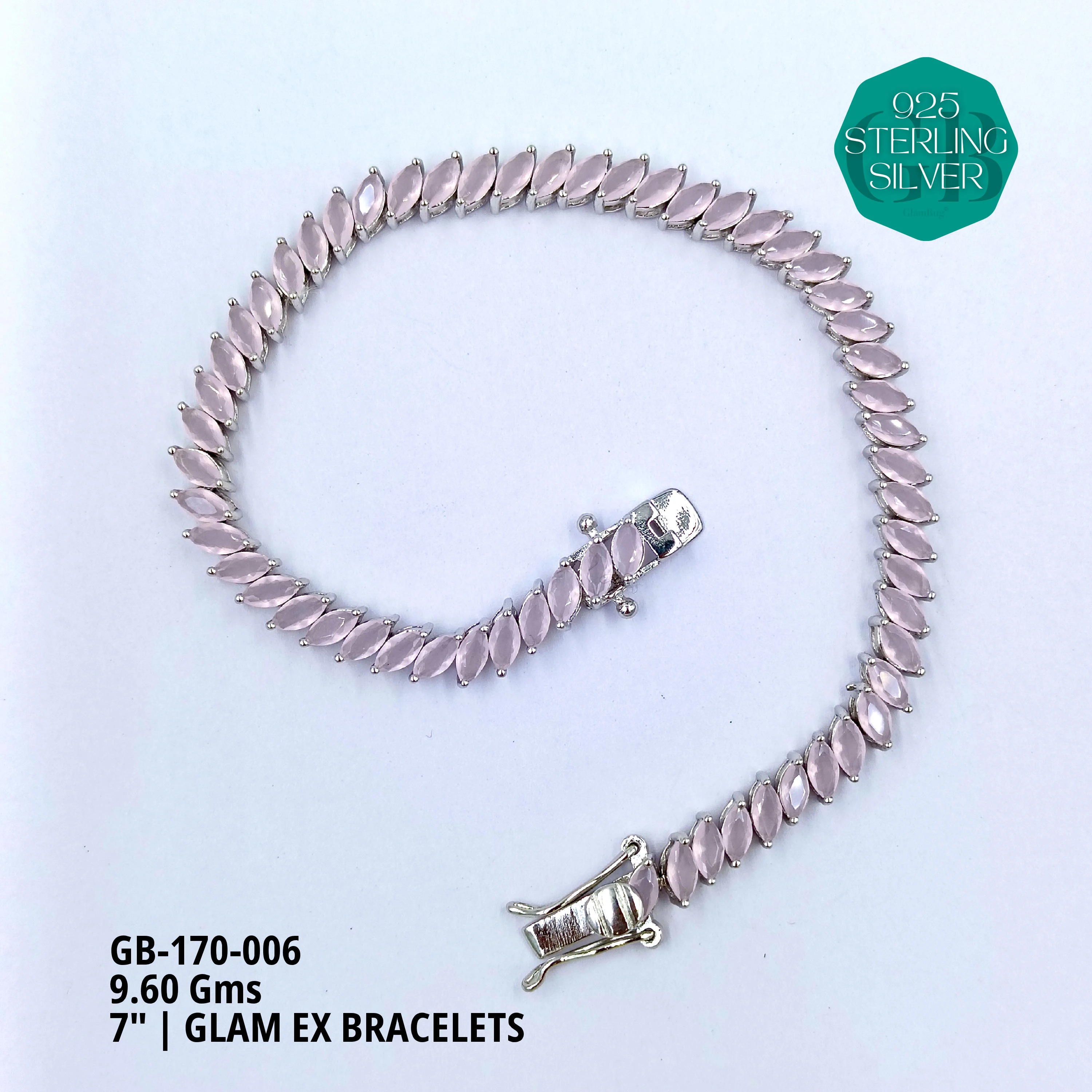 GLAM EX BRACELETS - Premium 925 Silver Jewellery - SKU: GB-170-006 - Hyderabad Silver Importers