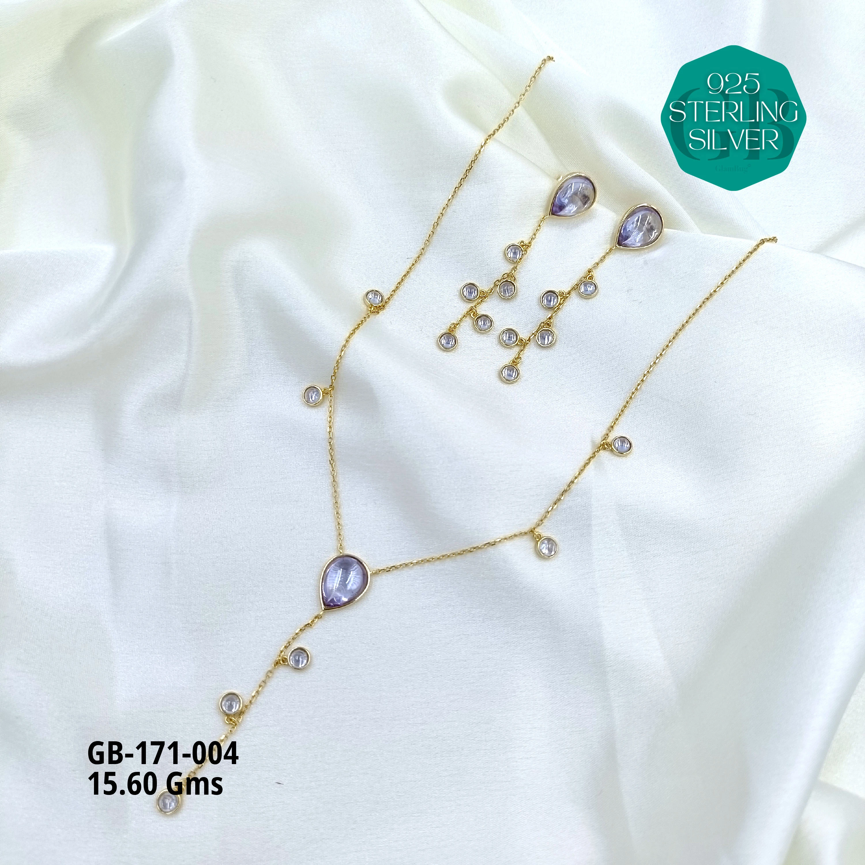 GLAM GOLD CHAIN PENDANTS - Premium 925 Silver Jewellery - SKU: GB-171-004 - Hyderabad Silver Importers