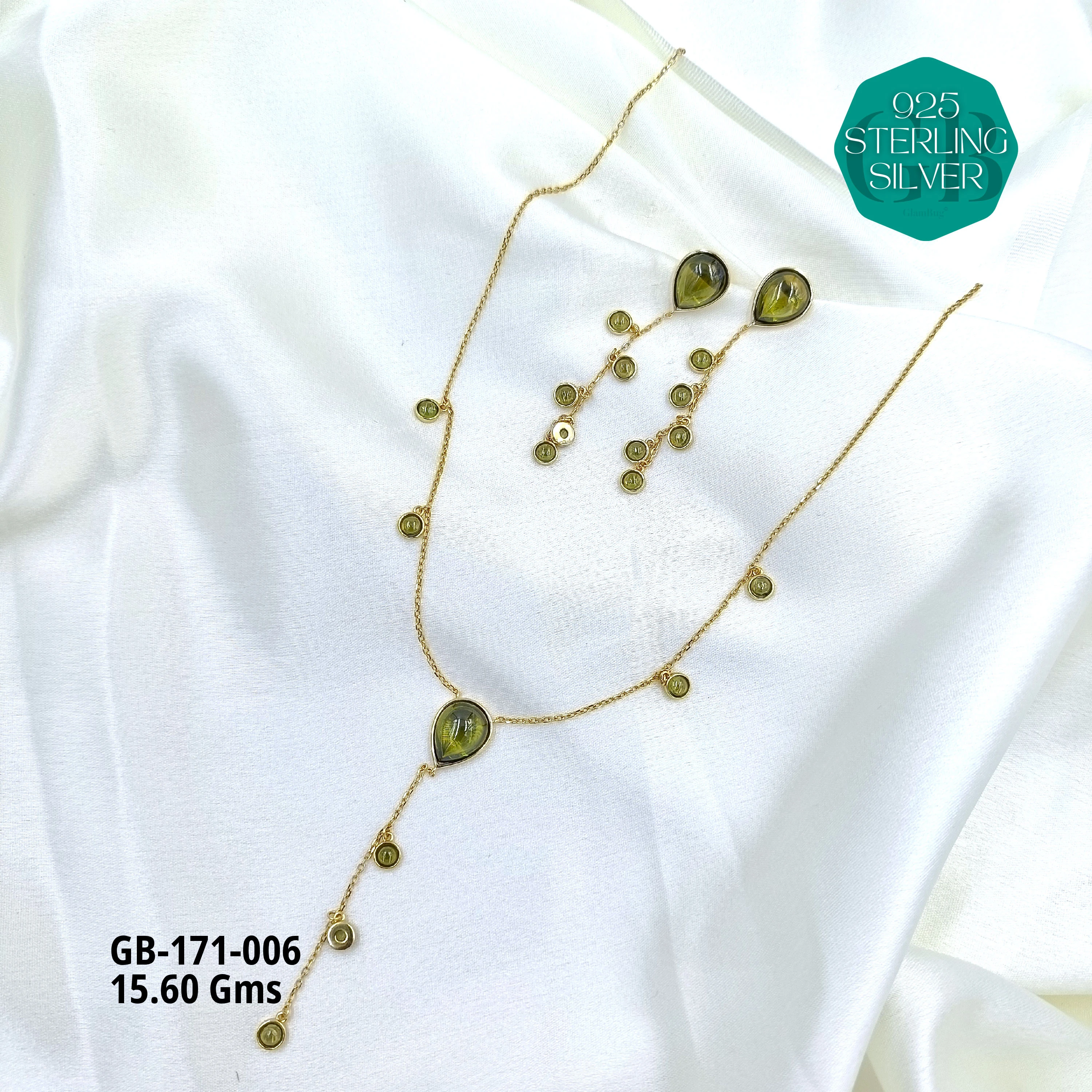 GLAM GOLD CHAIN PENDANTS - Premium 925 Silver Jewellery - SKU: GB-171-006 - Hyderabad Silver Importers