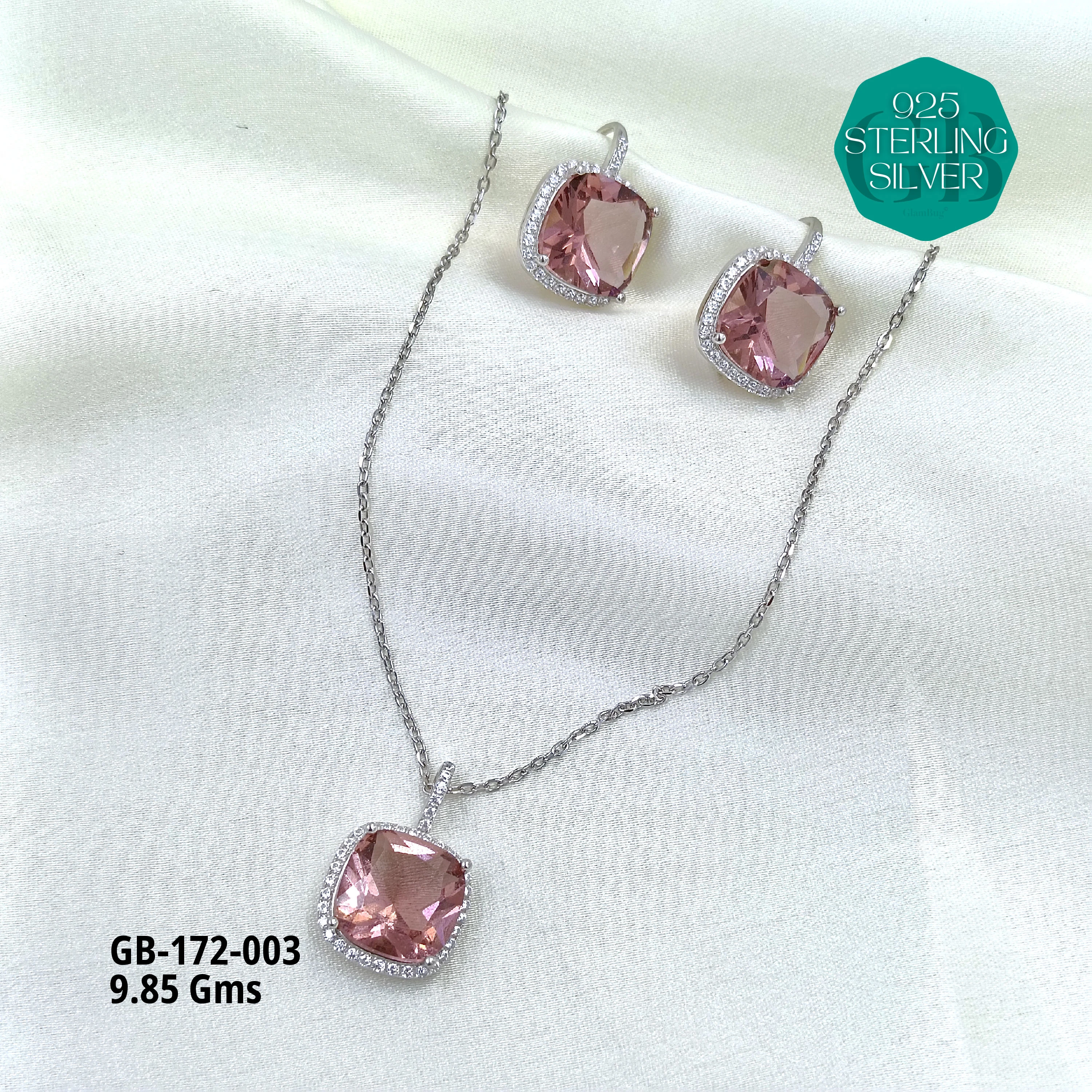 GLAM CHAINS PENDANTS - Premium 925 Silver Jewellery - SKU: GB-172-003 - Hyderabad Silver Importers