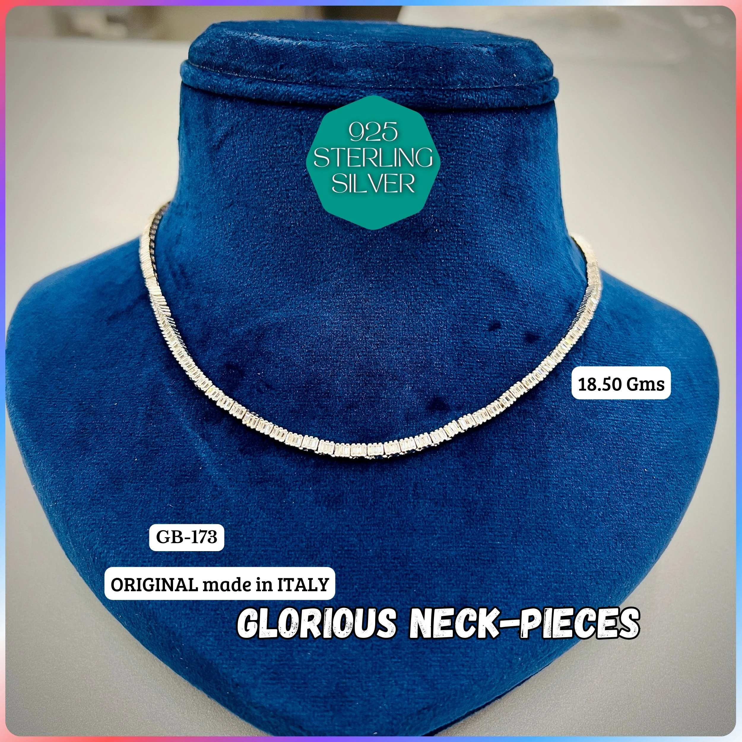 GLAM NECK-PIECES - Premium 925 Silver Jewellery - SKU: GB-173-002 - Hyderabad Silver Importers
