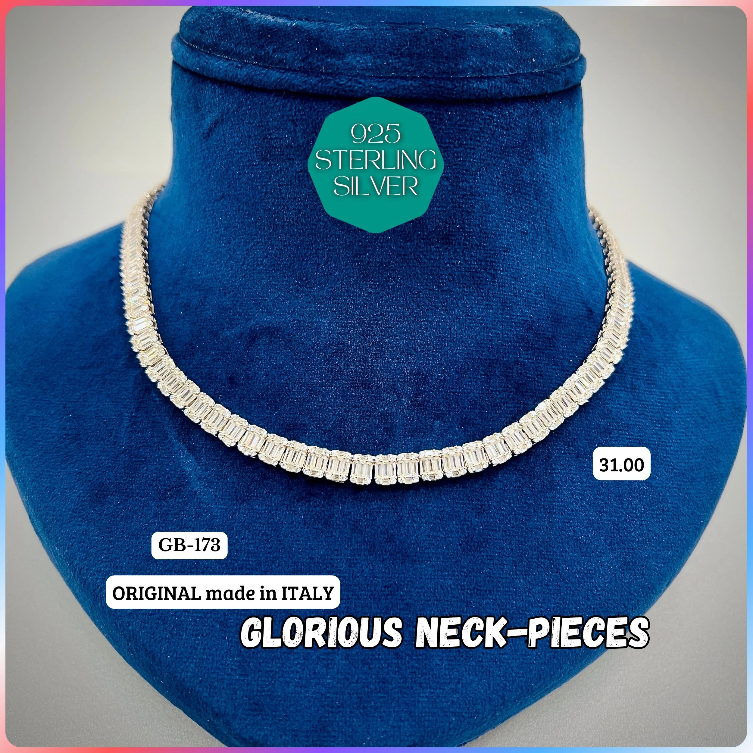 GLAM NECK-PIECES - Premium 925 Silver Jewellery - SKU: GB-173-003 - Hyderabad Silver Importers