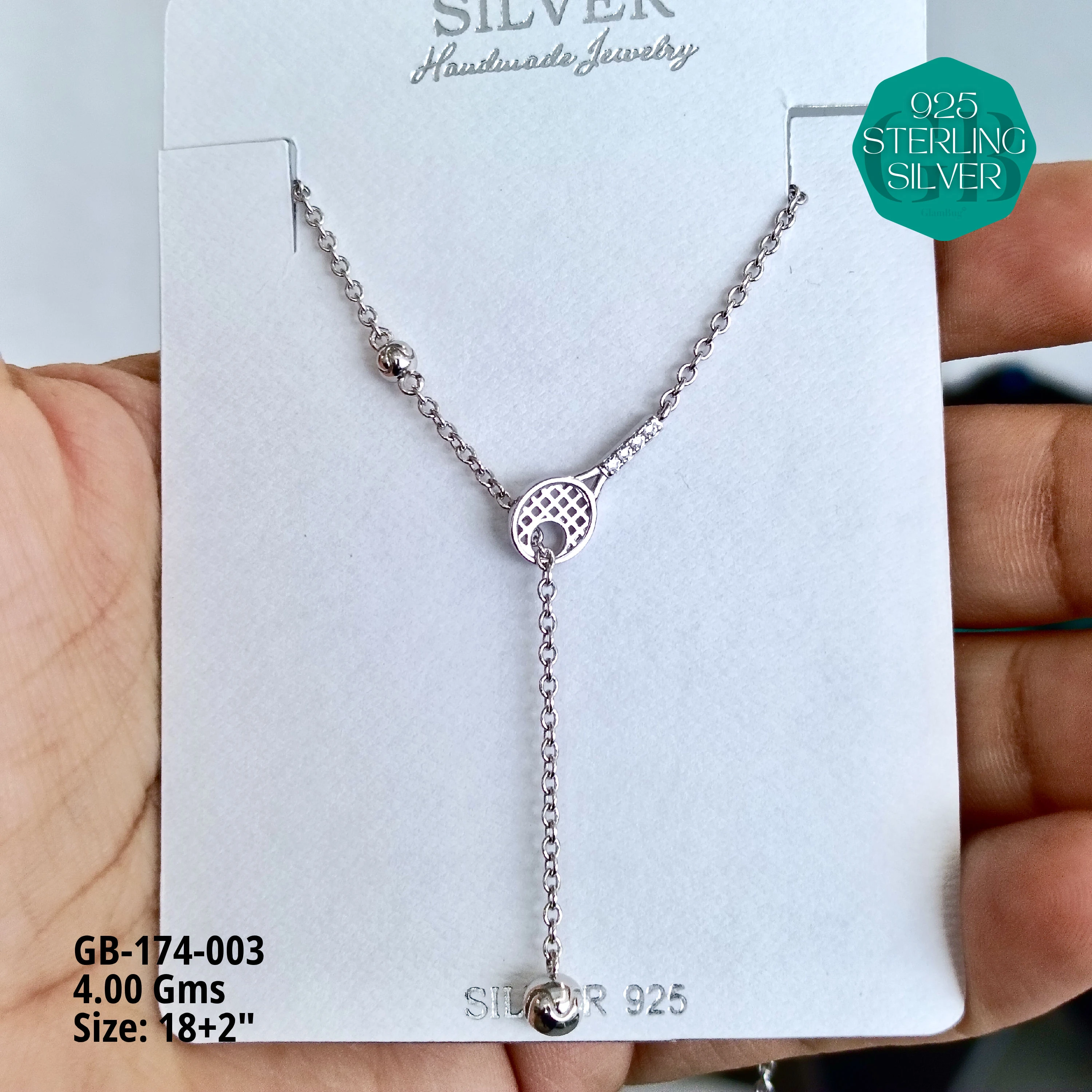 GLORY CHAINS LIGHT WEIGHT - Premium 925 Silver Jewellery - SKU: GB-174-003 - Hyderabad Silver Importers
