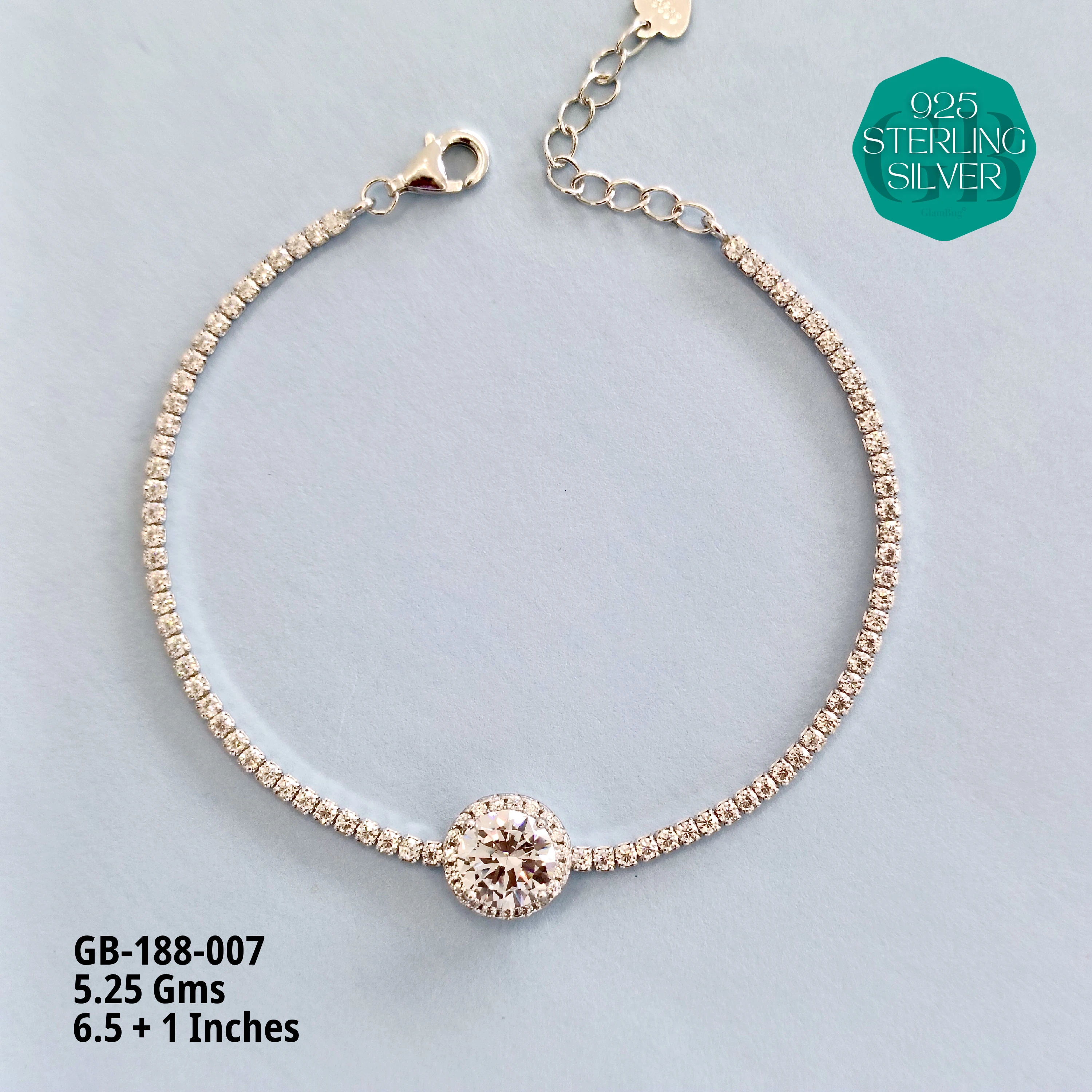 PREMIUM TENNIS BRACELETS - Premium 925 Silver Jewellery - SKU: GB-188-007 - Hyderabad Silver Importers