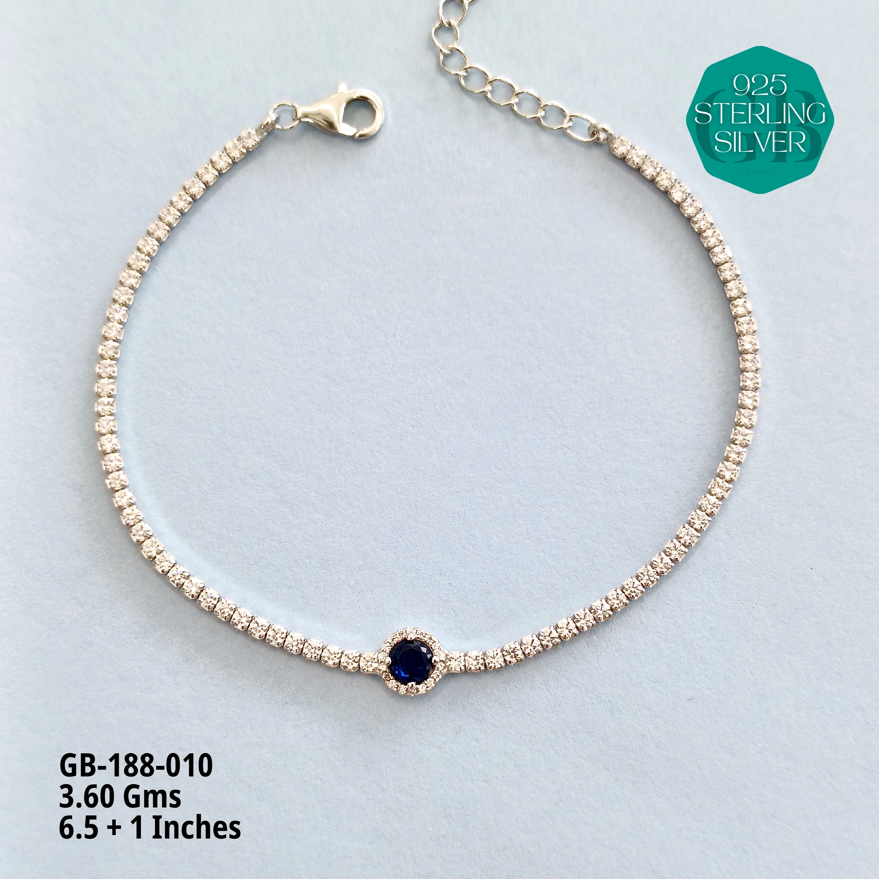 PREMIUM TENNIS BRACELETS - Premium 925 Silver Jewellery - SKU: GB-188-010 - Hyderabad Silver Importers