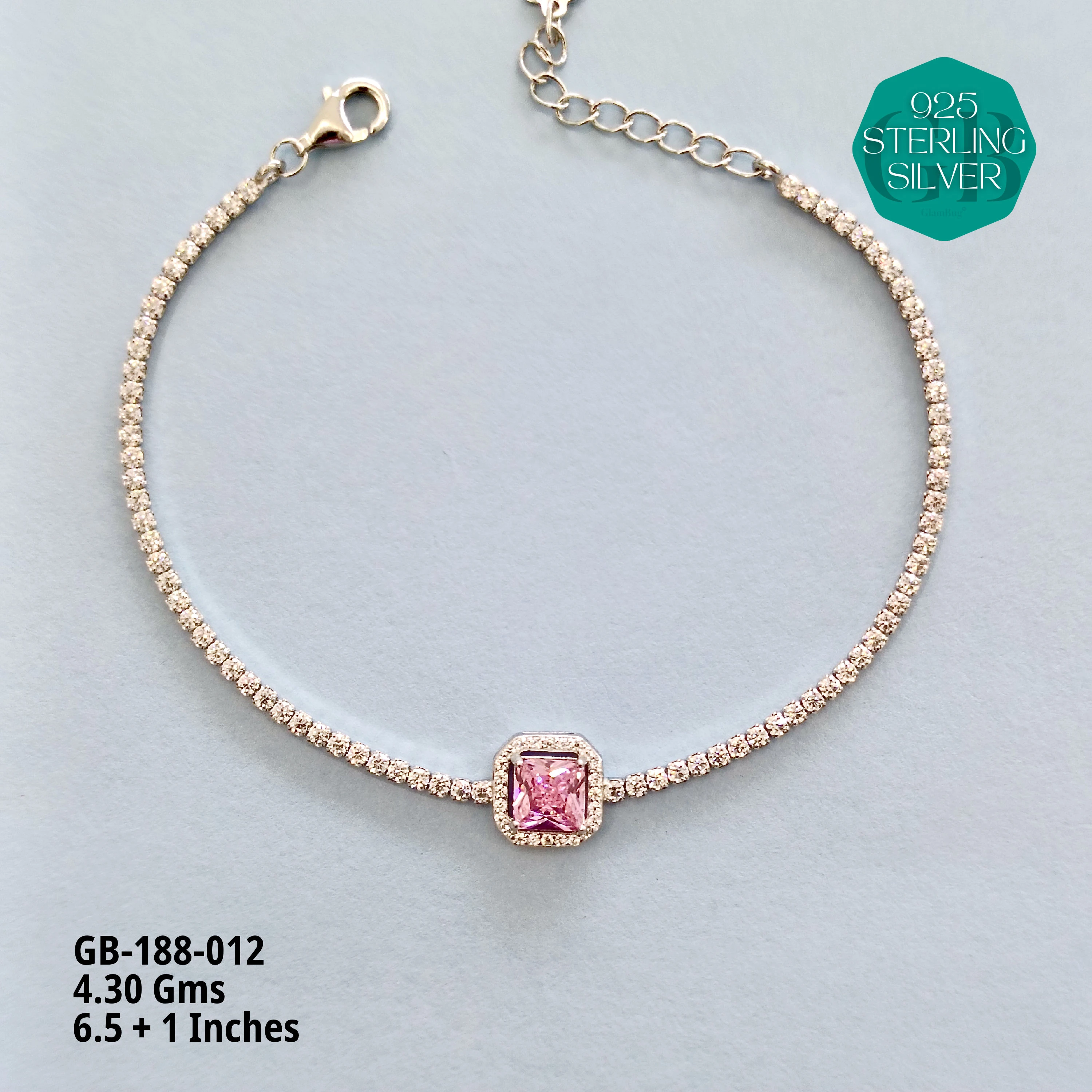 PREMIUM TENNIS BRACELETS - Premium 925 Silver Jewellery - SKU: GB-188-012 - Hyderabad Silver Importers