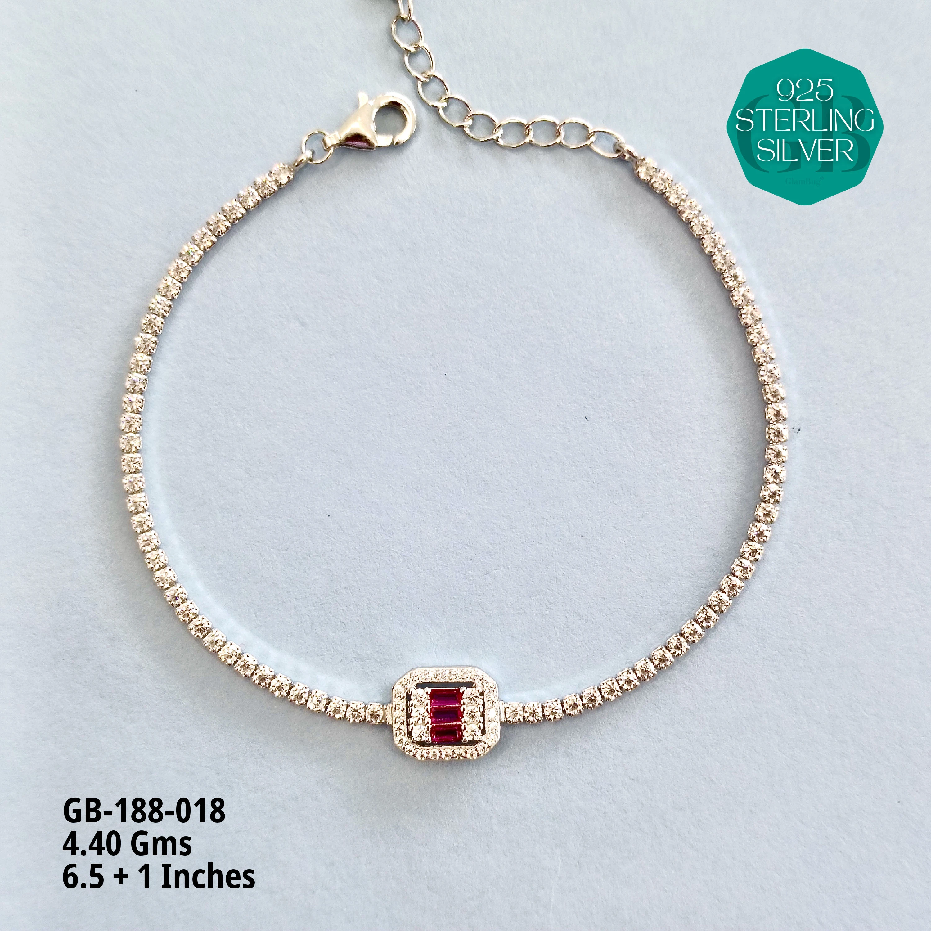 PREMIUM TENNIS BRACELETS - Premium 925 Silver Jewellery - SKU: GB-188-018 - Hyderabad Silver Importers