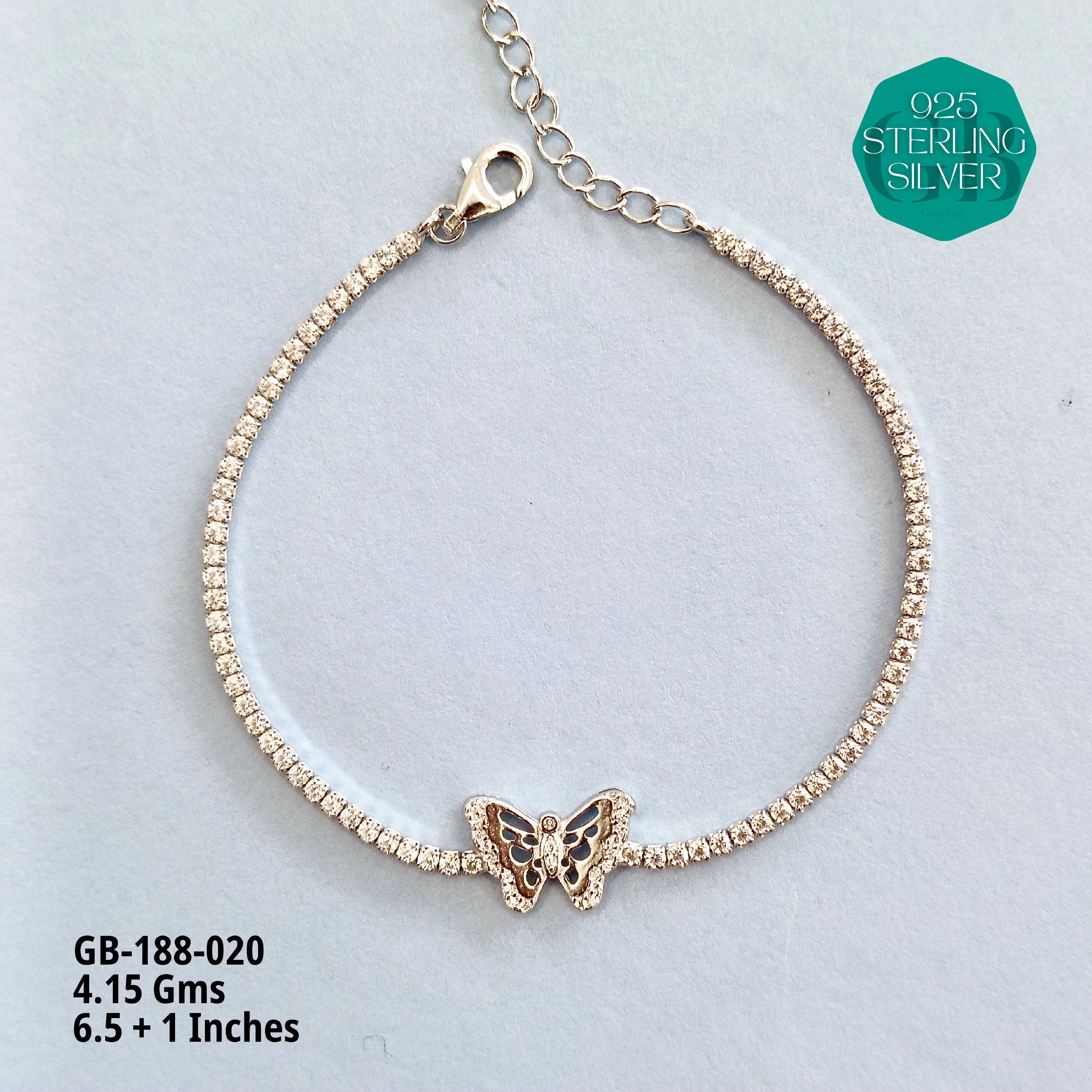 PREMIUM TENNIS BRACELETS - Premium 925 Silver Jewellery - SKU: GB-188-020 - Hyderabad Silver Importers