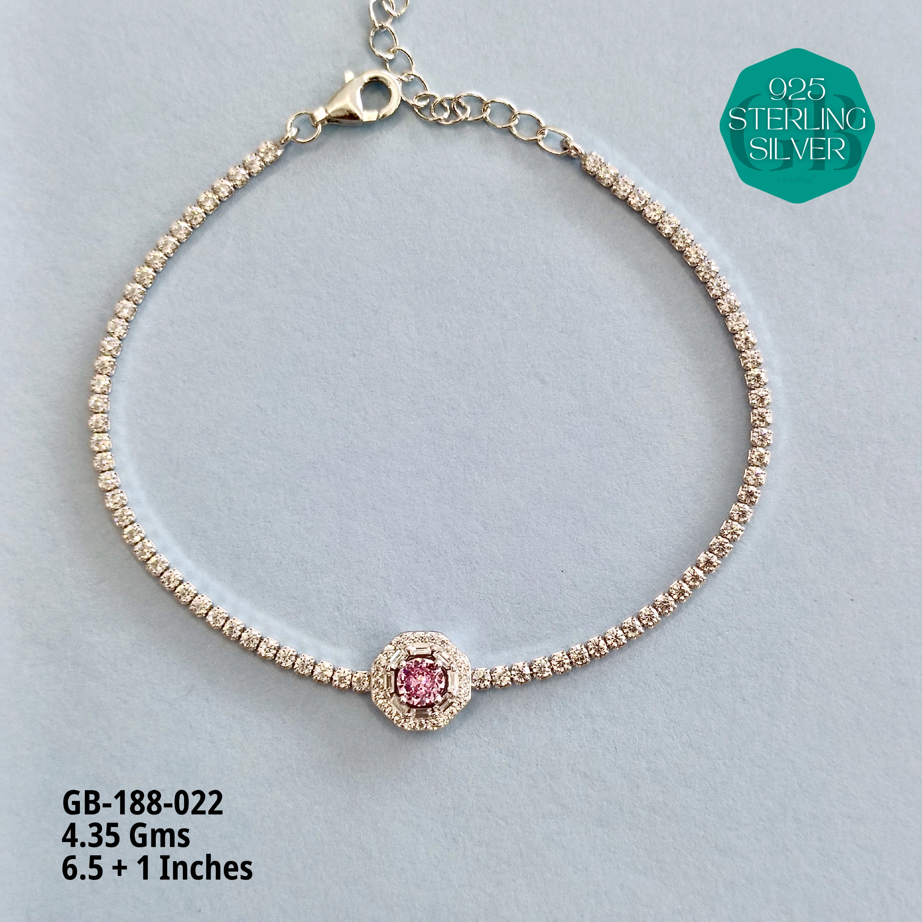 PREMIUM TENNIS BRACELETS - Premium 925 Silver Jewellery - SKU: GB-188-022 - Hyderabad Silver Importers