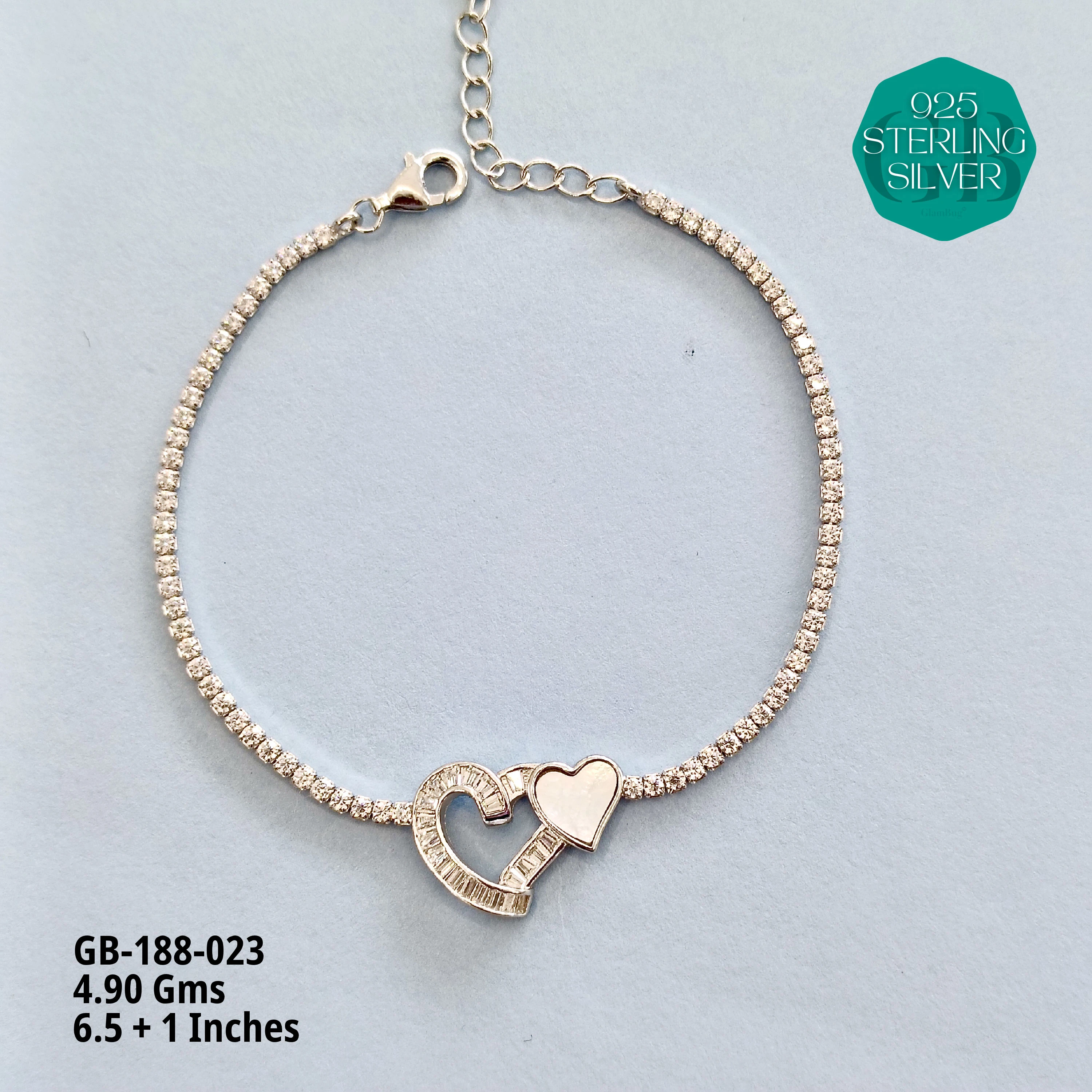 PREMIUM TENNIS BRACELETS - Premium 925 Silver Jewellery - SKU: GB-188-023 - Hyderabad Silver Importers