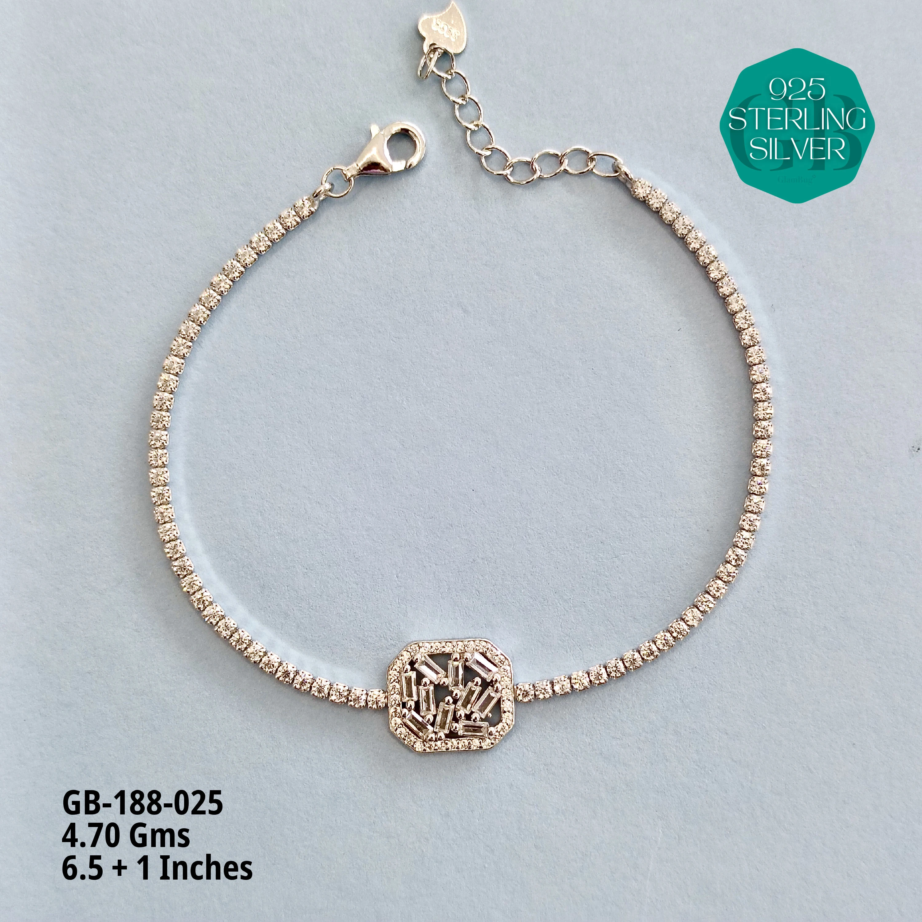 PREMIUM TENNIS BRACELETS - Premium 925 Silver Jewellery - SKU: GB-188-025 - Hyderabad Silver Importers
