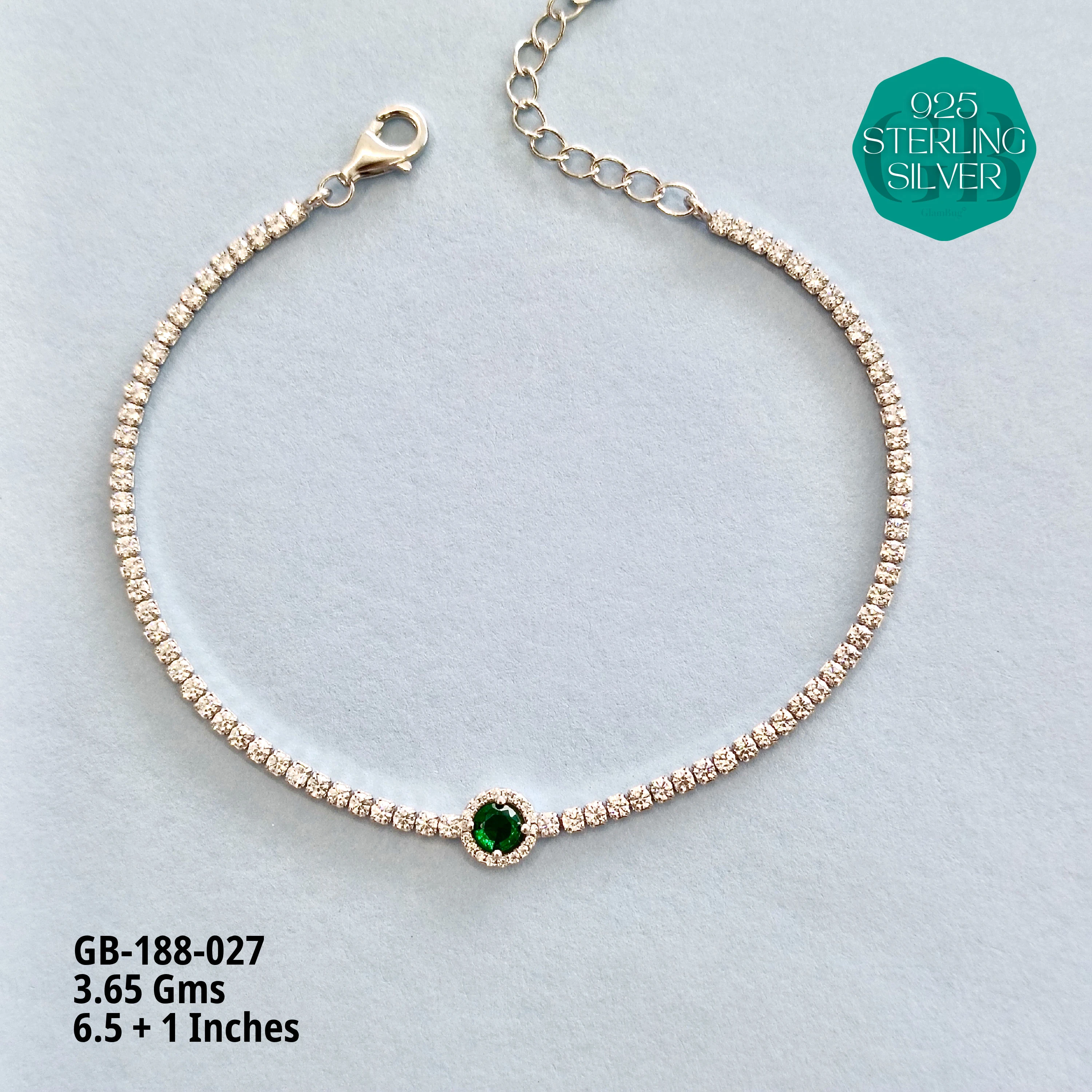 PREMIUM TENNIS BRACELETS - Premium 925 Silver Jewellery - SKU: GB-188-027 - Hyderabad Silver Importers